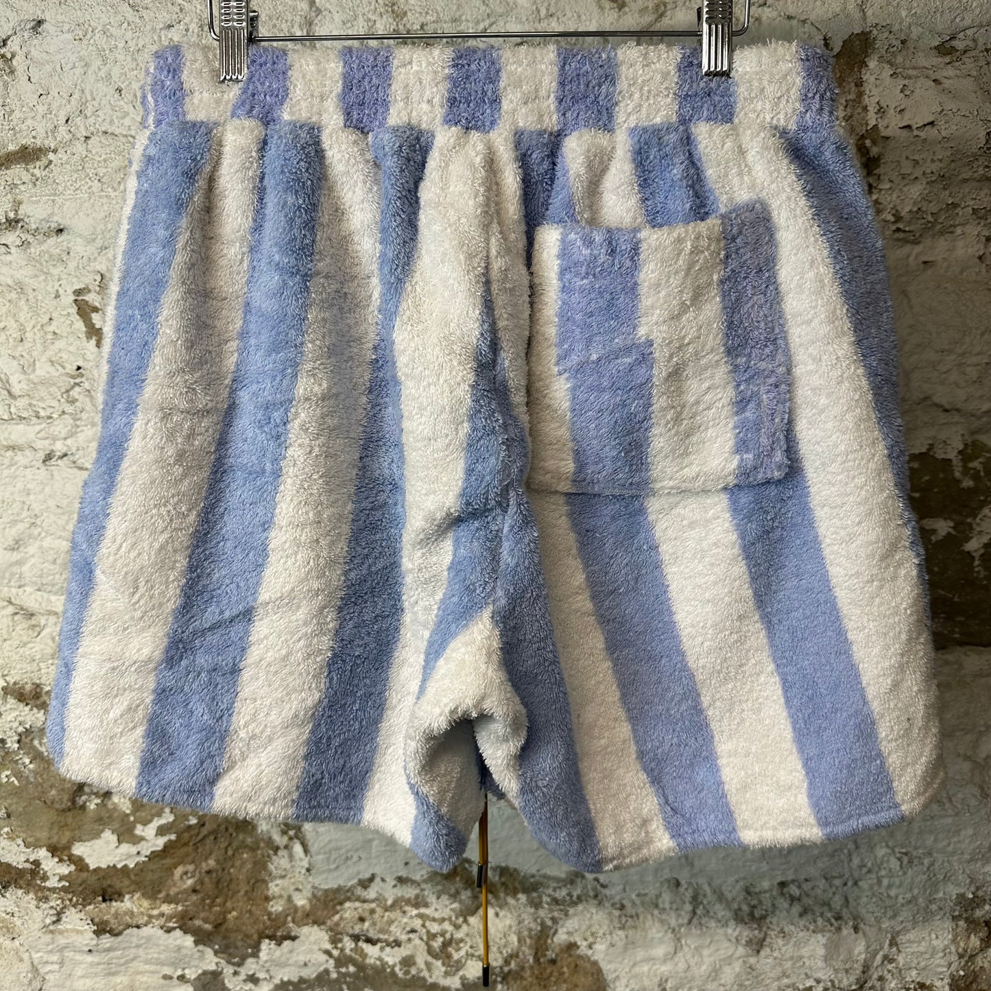 Rhude Blue White Striped Terry Shorts Sz L
