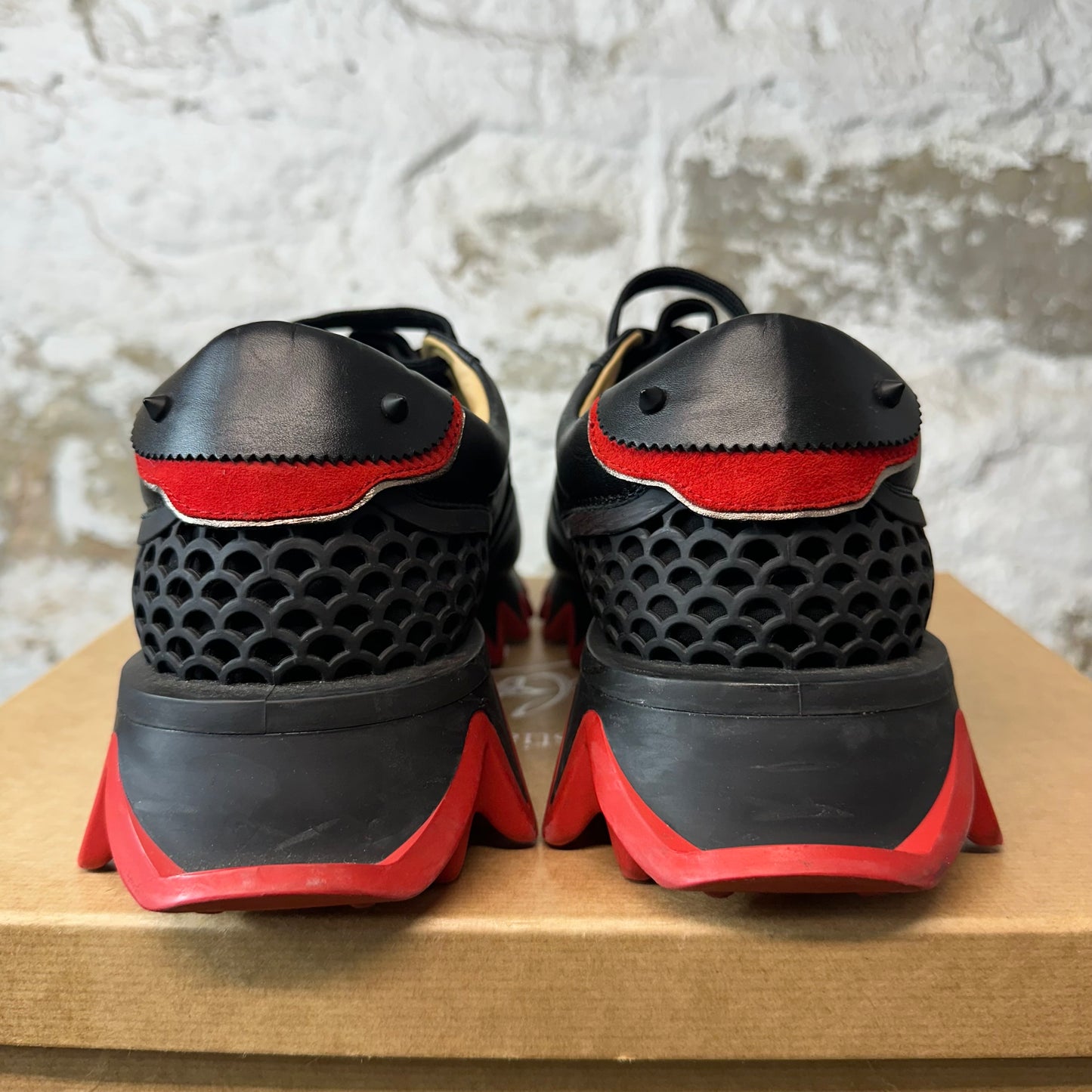 Christiain Louboutin Loubishark Black Red Sneaker Sz 11.5 (44.5)