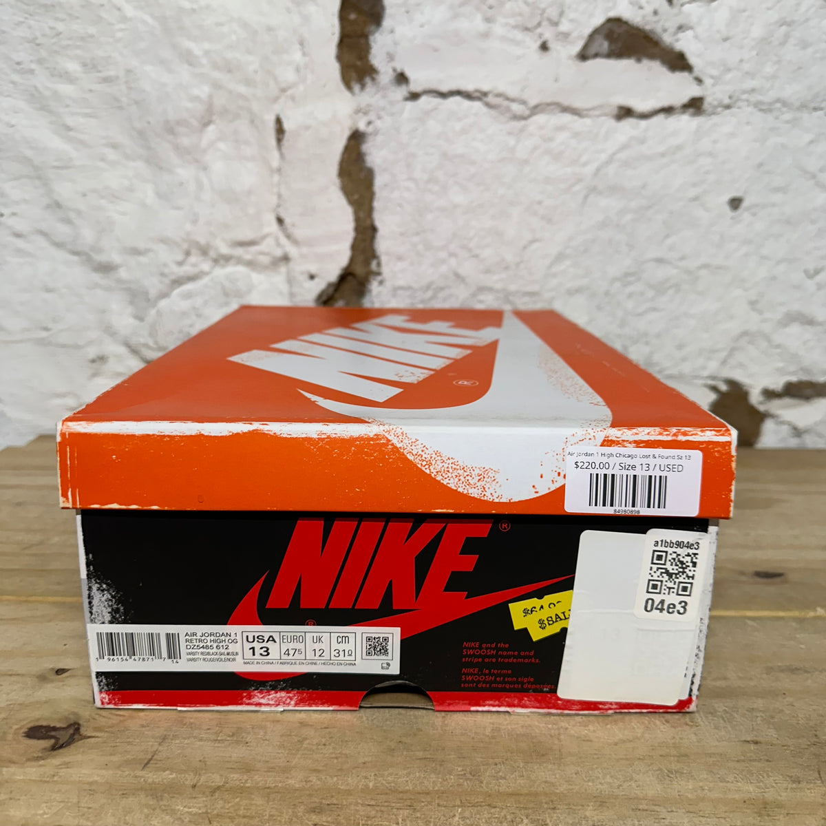 Air Jordan 1 High Chicago Lost & Found Sz 13