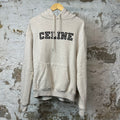 Celine Black Spellout Hoodie Grey Sz M