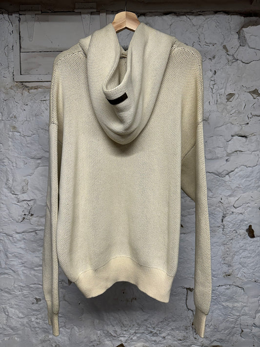 Fear of God Essentials Cream Knit Hoodie Sz XS DS
