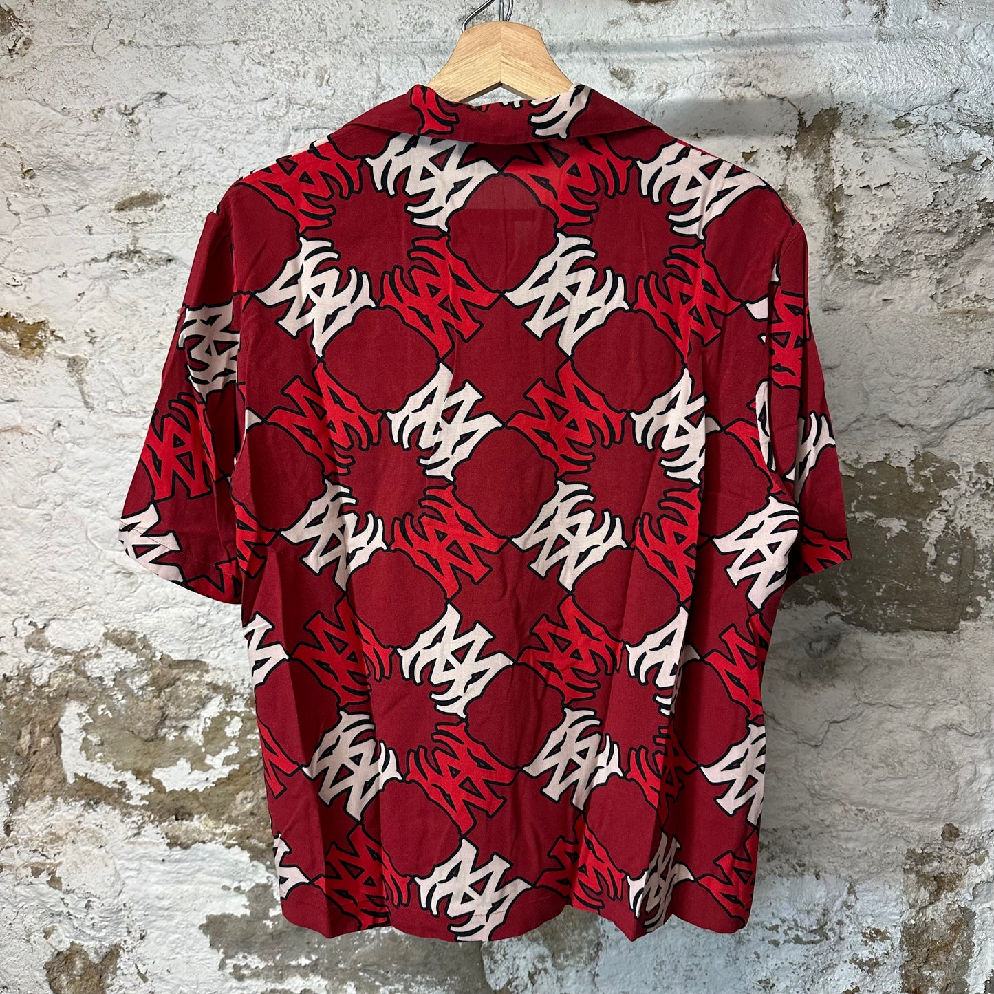 Amiri MA AOP Red Button Up Shirt Sz S