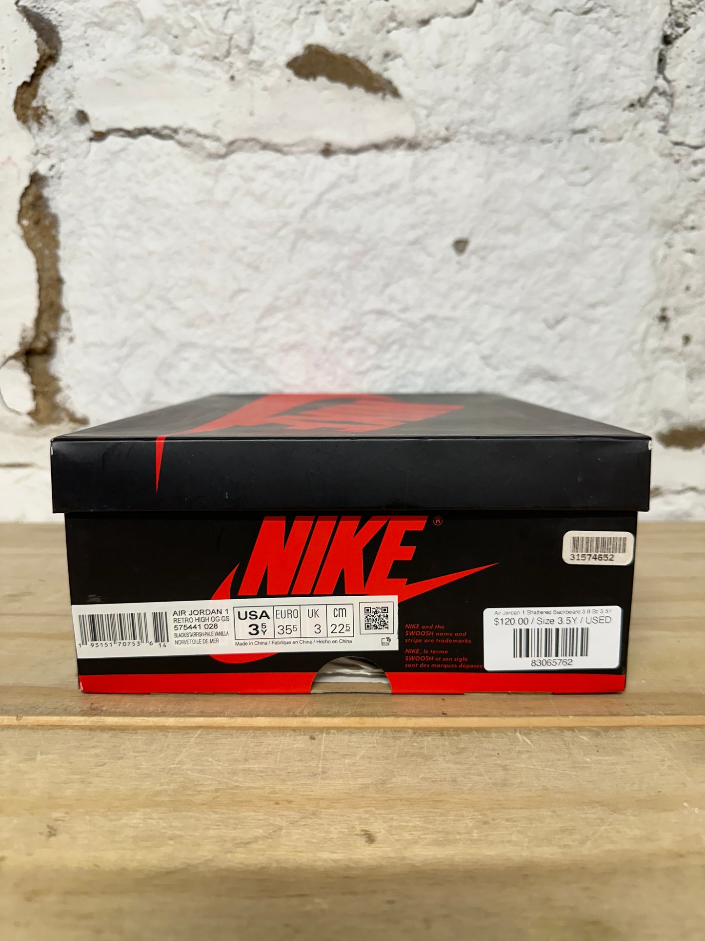 Air Jordan 1 High Shattered Backboard 3.0 Sz 3.5Y