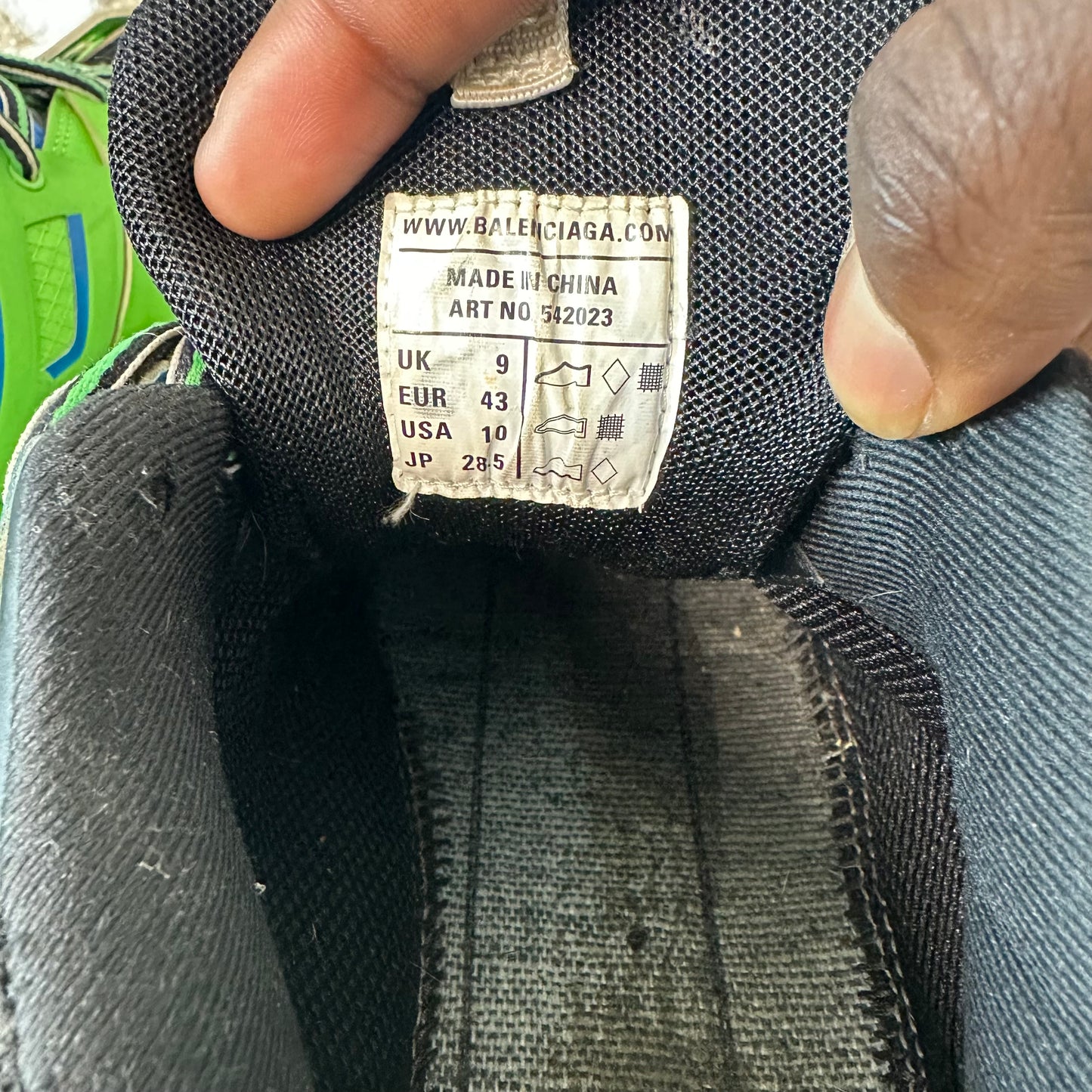 Balenciaga Track Runner Green Blue Black Sz 10 (43) No Box