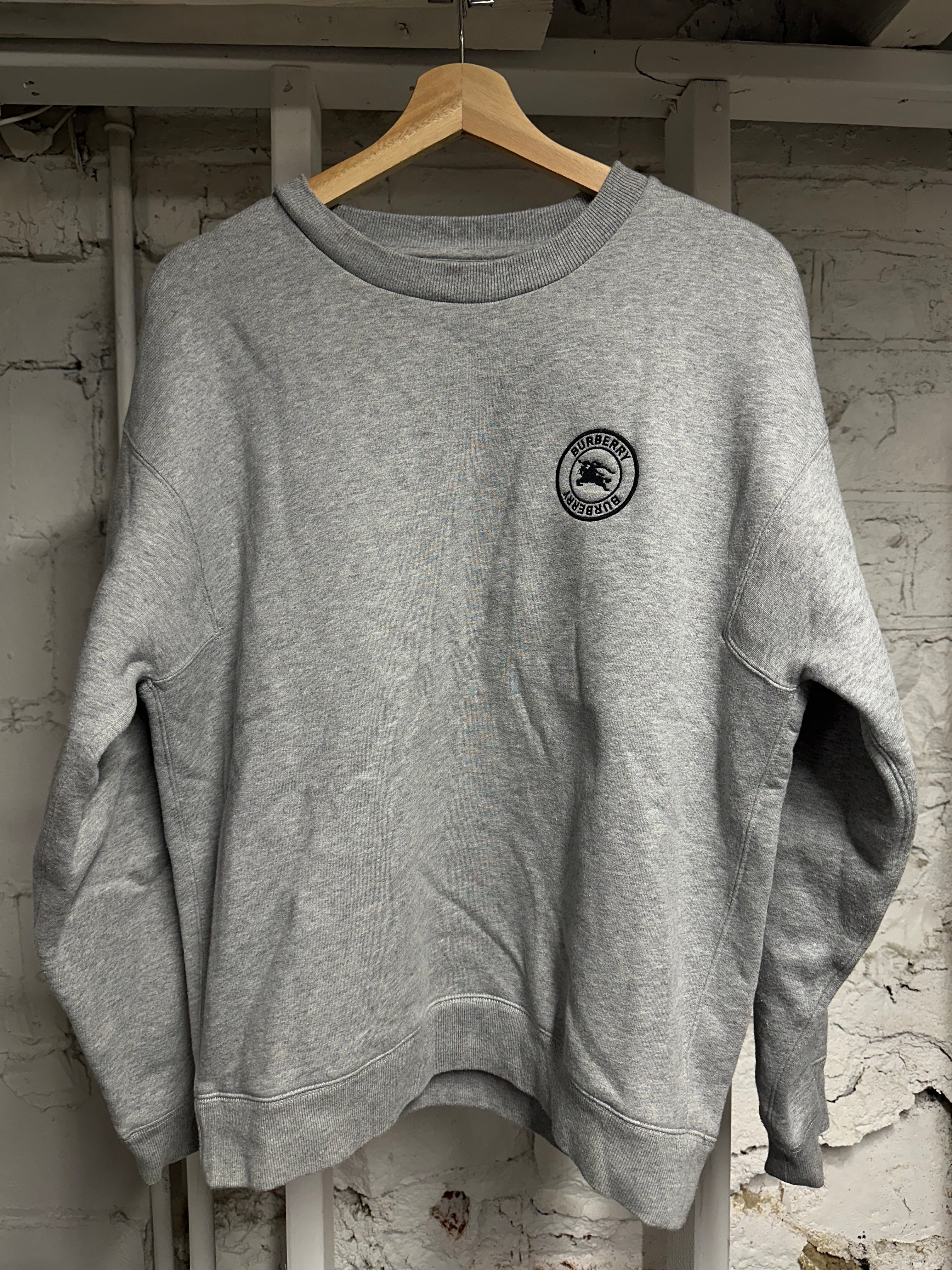 Burberry Circle Logo Grey Crewneck Sz S