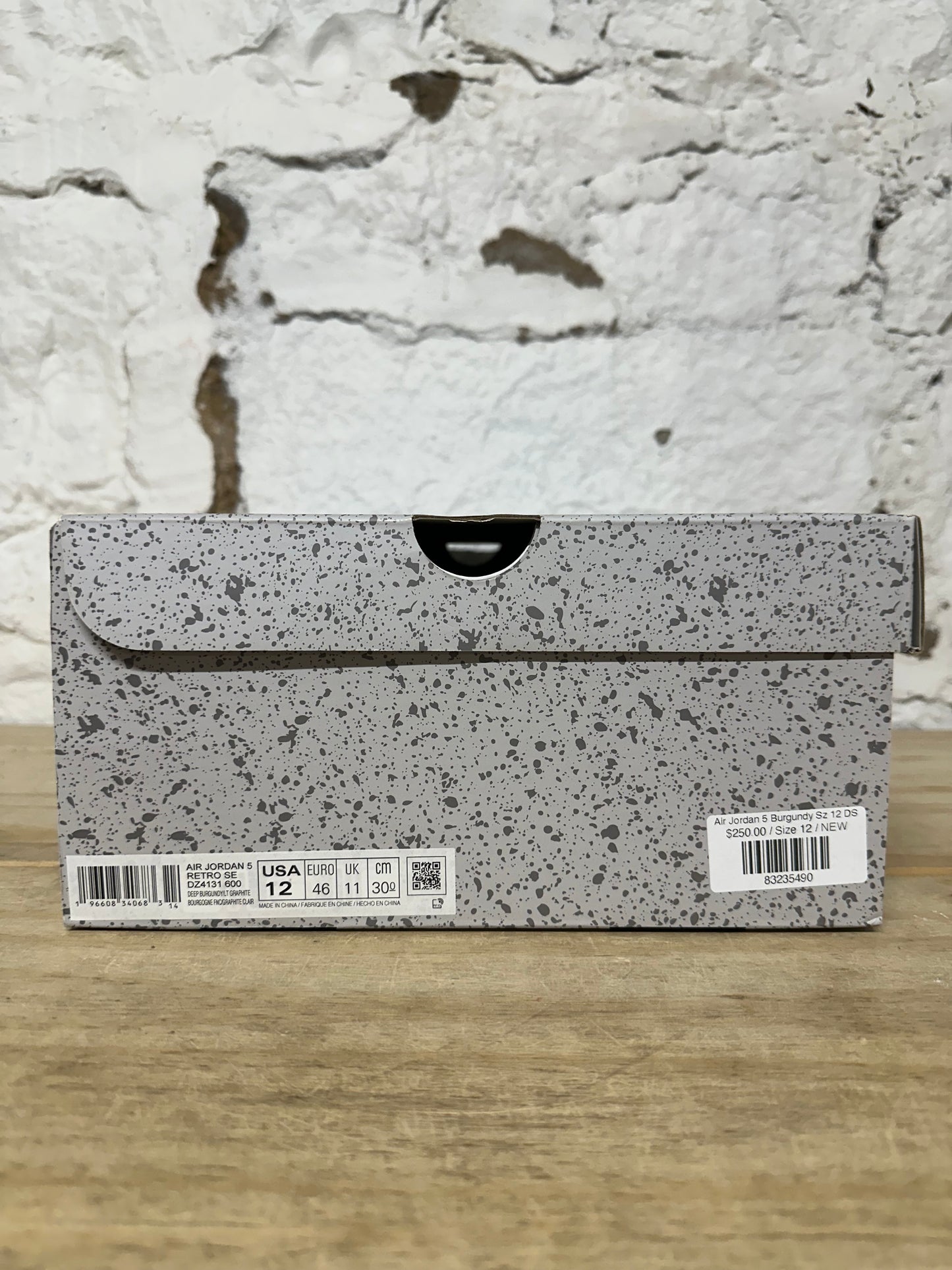Air Jordan 5 Burgundy Sz 12 DS