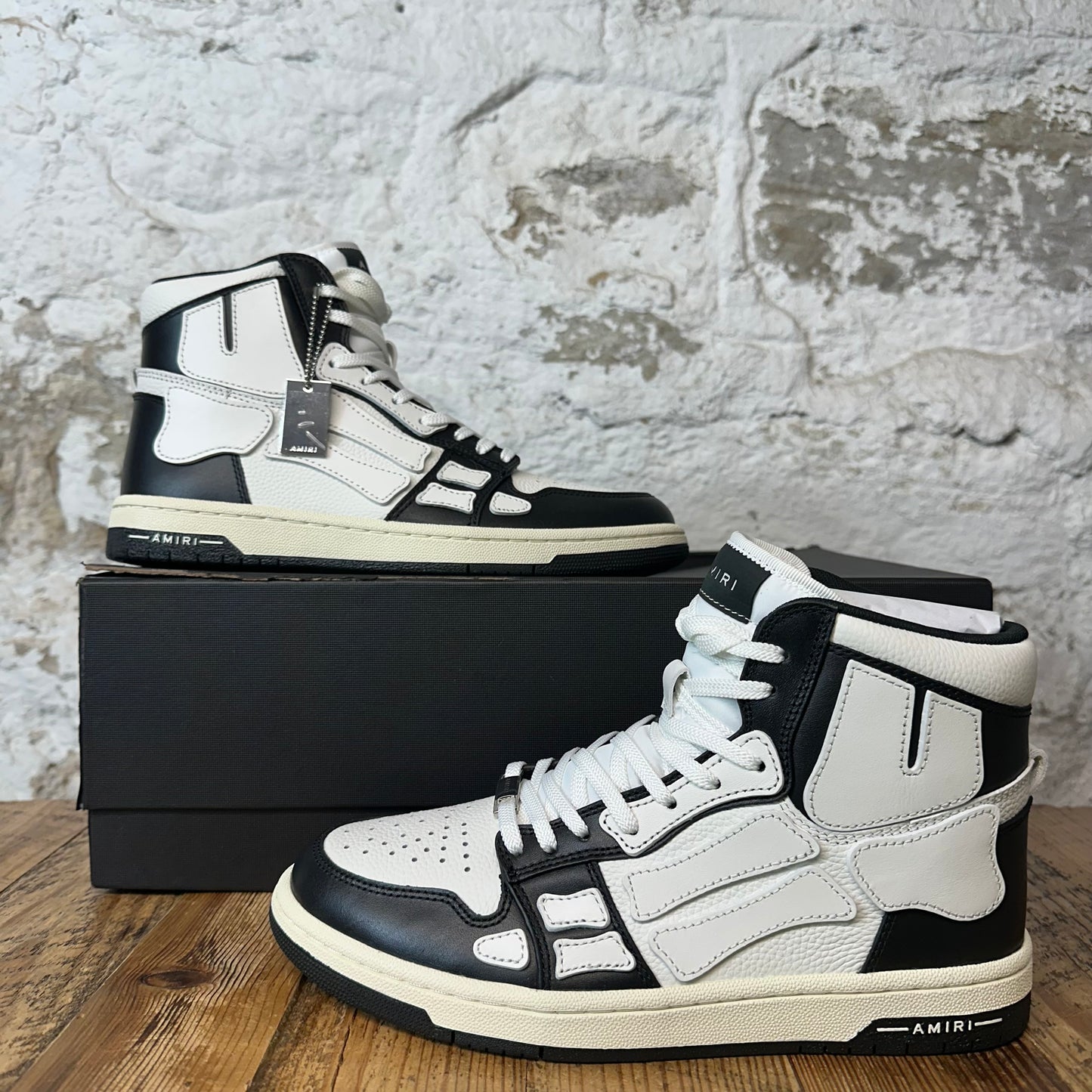 Amiri High White Skeleton Black White Sneaker Sz 8 (41) DS