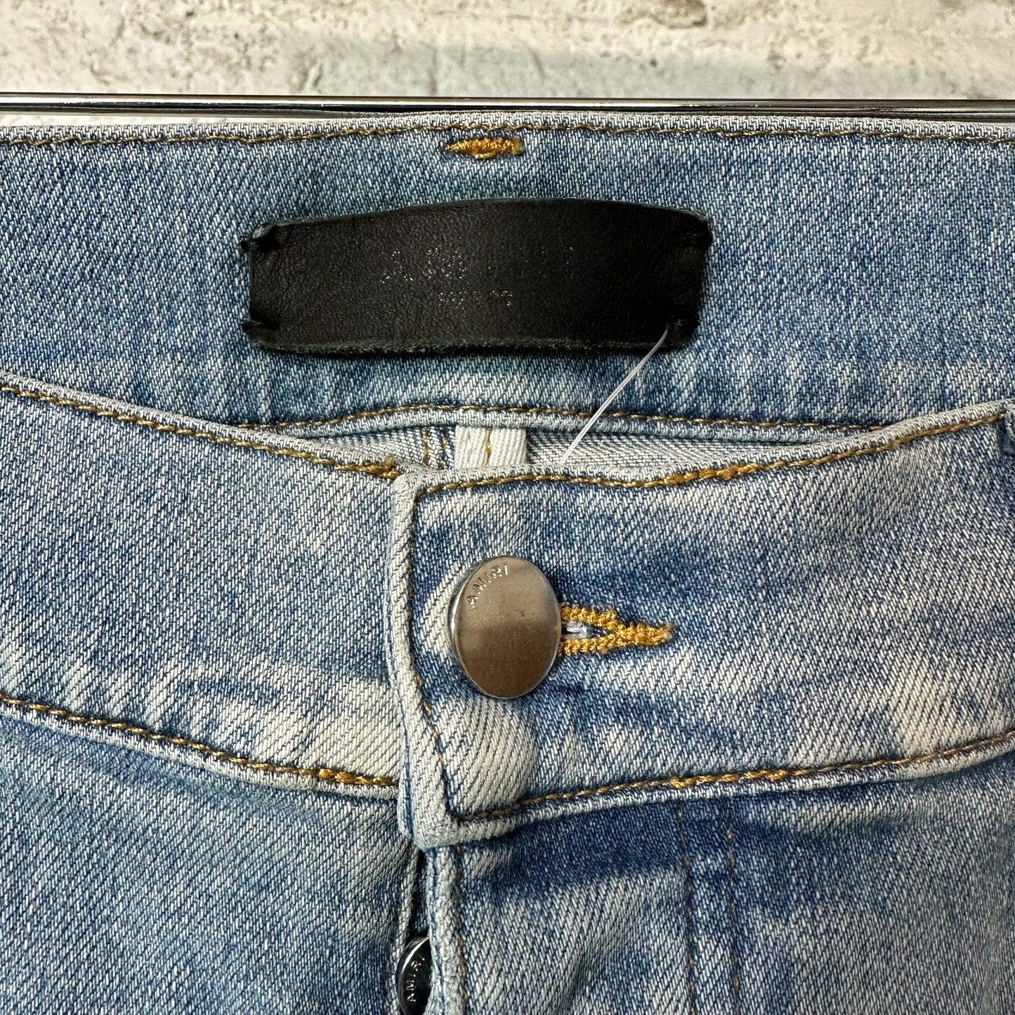 Amiri MX1 Blue Suede Blue Denim Jeans Sz 32