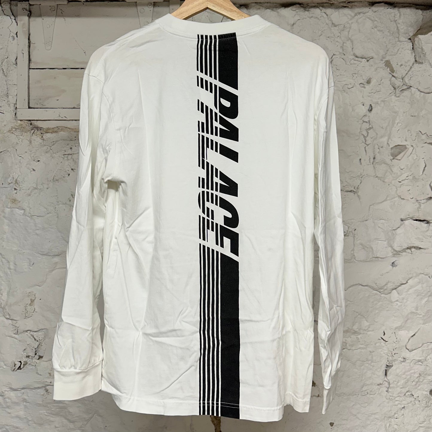Palace Back Stripe White L/S T-Shirt Sz M