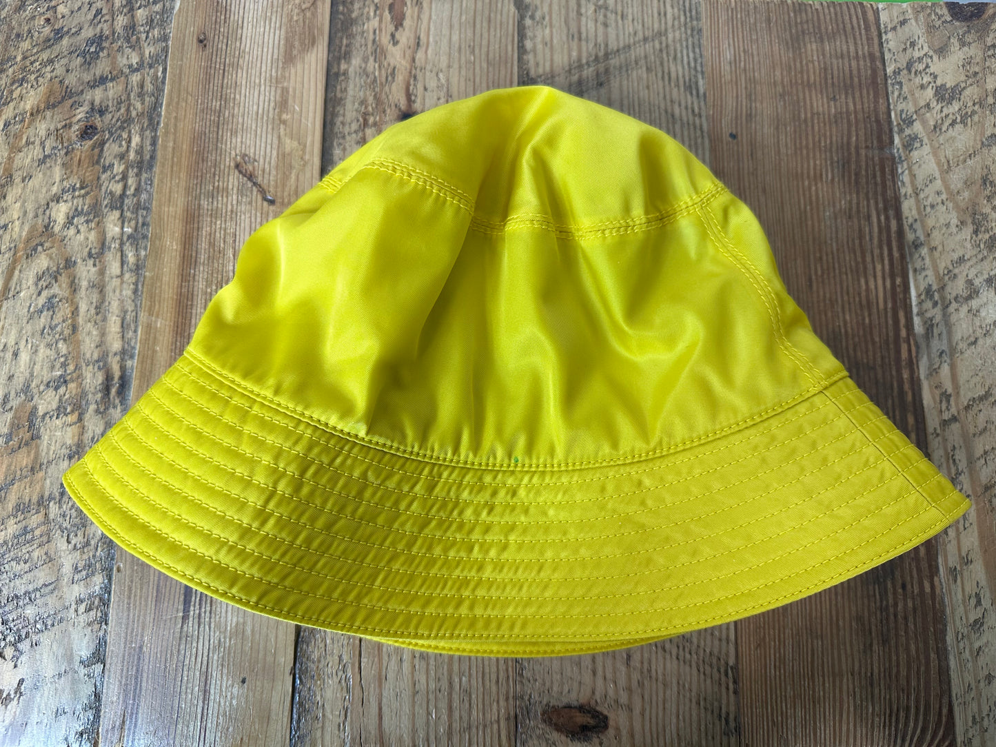 Prada Renylon Yellow Bucket Hat Sz XL