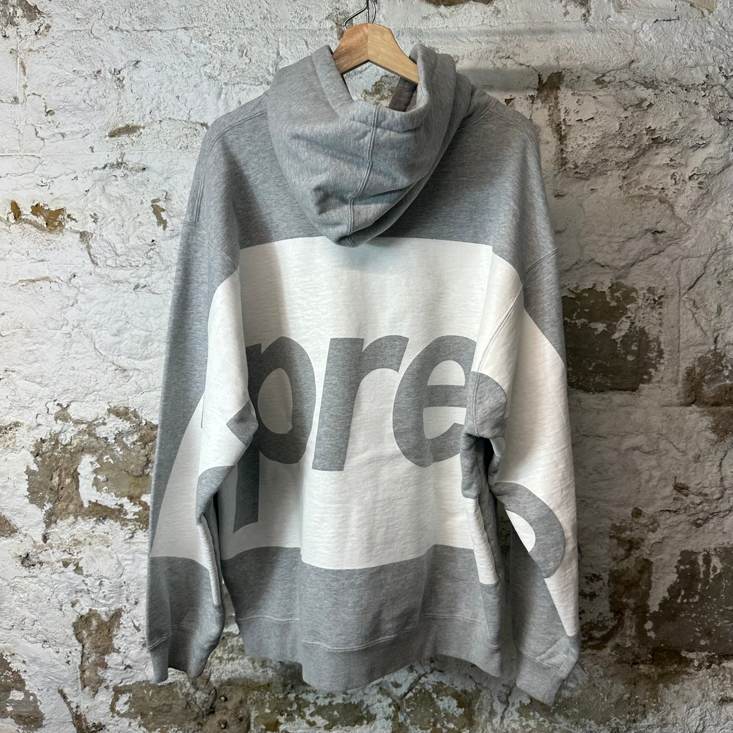 Supreme Big Logo Grey Hoodie Sz XL