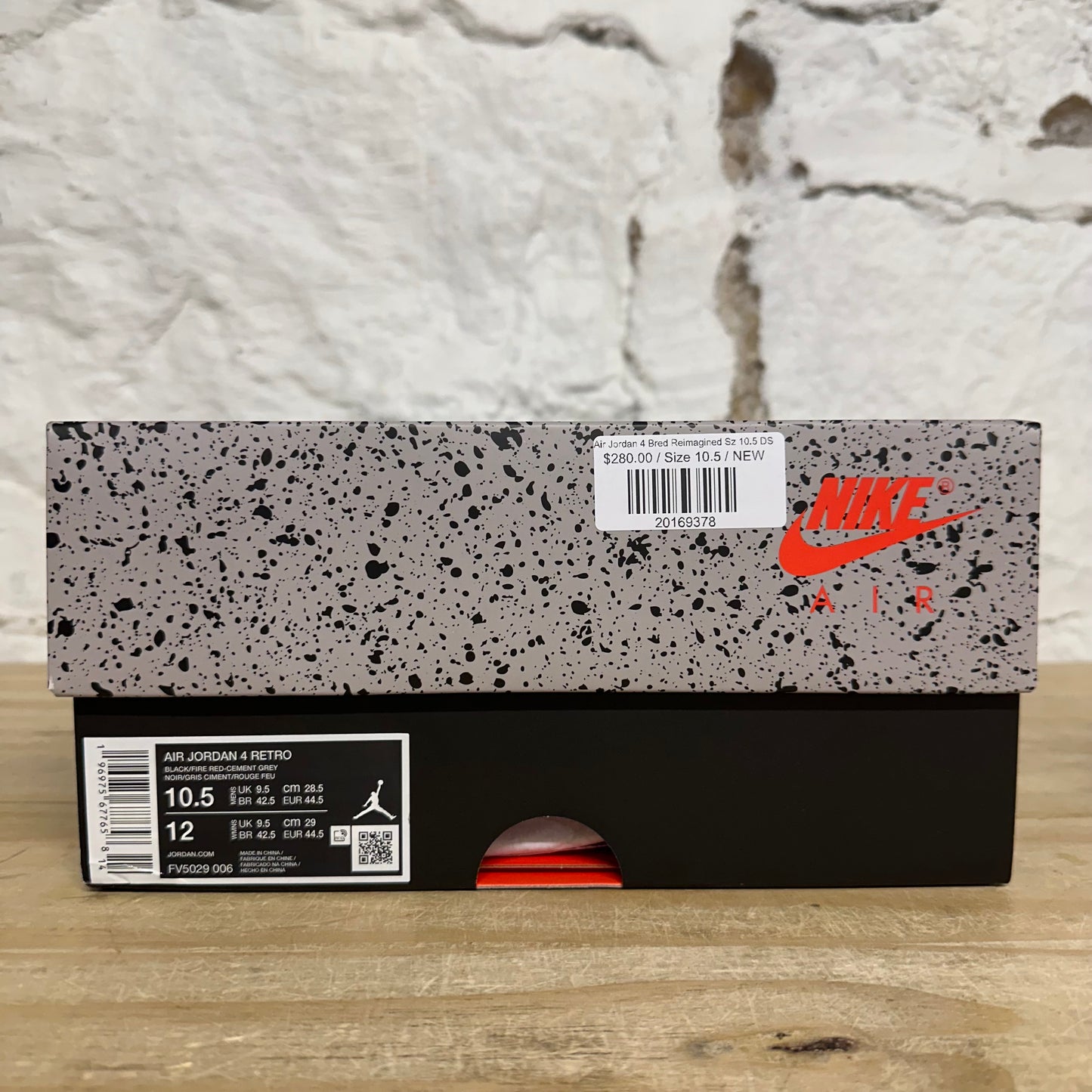 Air Jordan 4 Bred Reimagined Sz 10.5 DS
