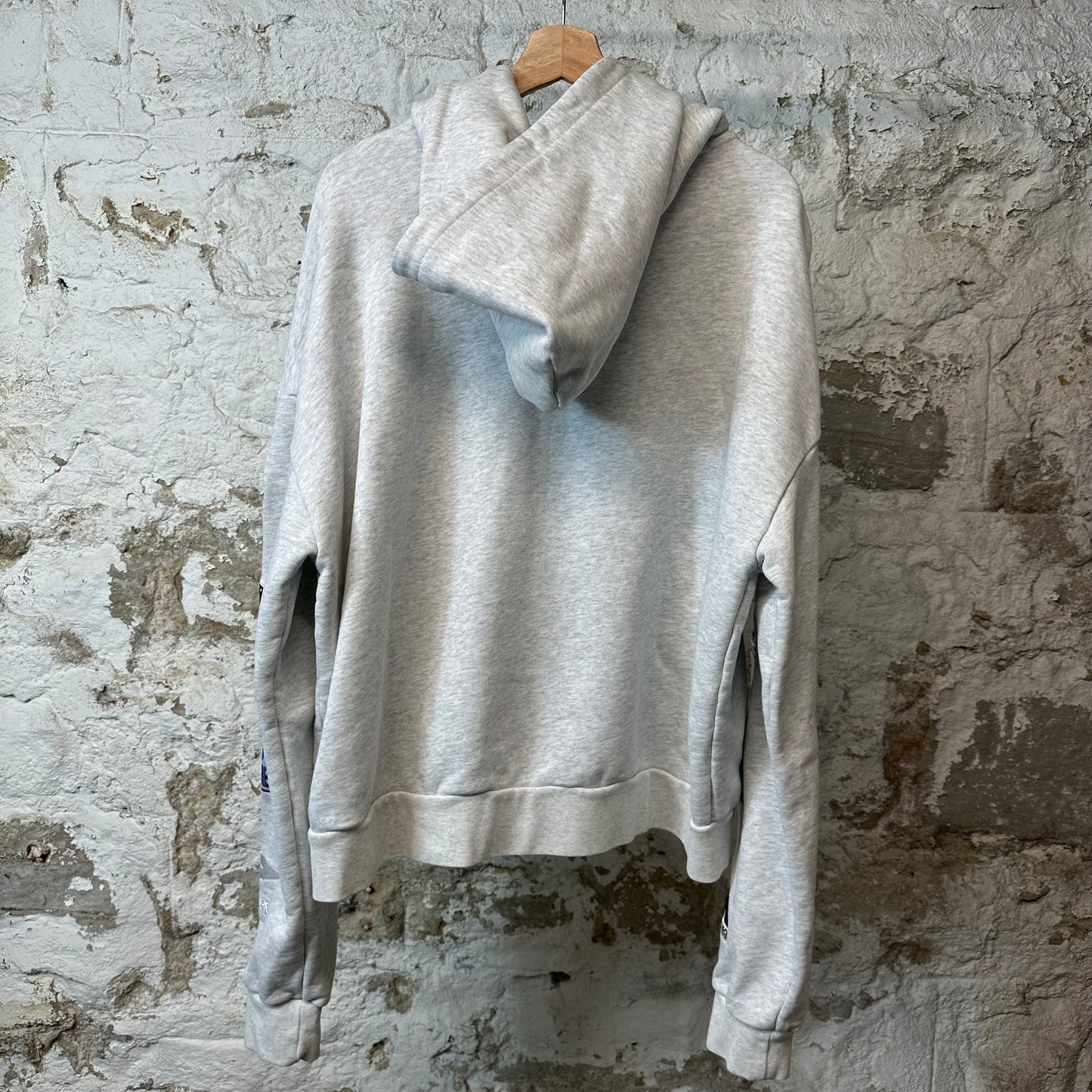 Bottega Desires Sleeve Logos Zip Up Hoodie Grey Sz XL