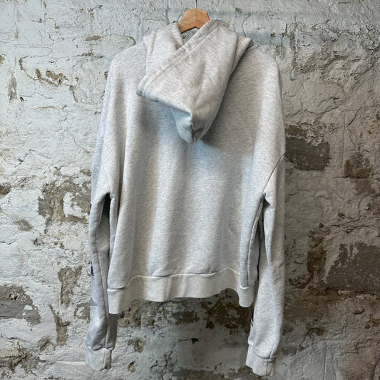 Bottega Desires Sleeve Logos Zip Up Hoodie Grey Sz XL