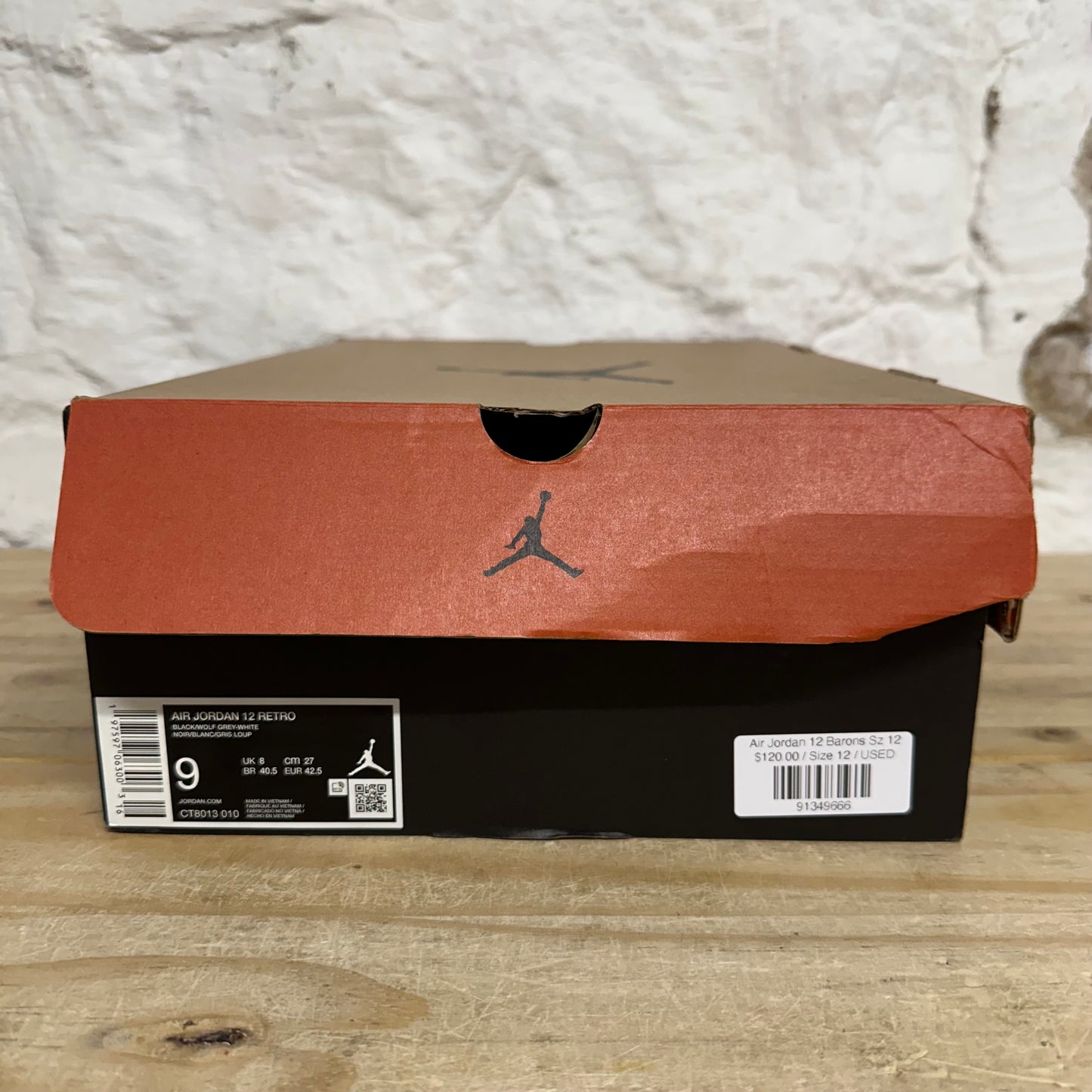 Air Jordan 12 Barons Sz 9