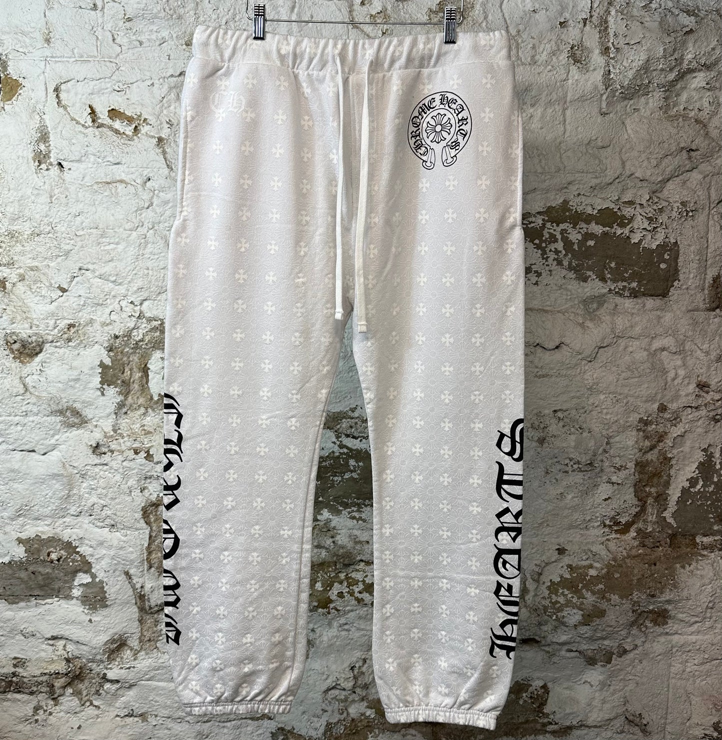 Chrome Hearts White Monogram Sweatpants Sz L DS