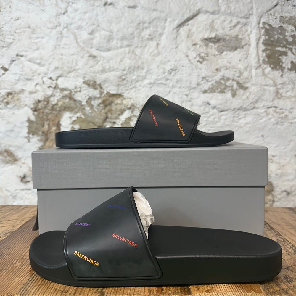 Balenciaga Multicolor Black Rubber Slide