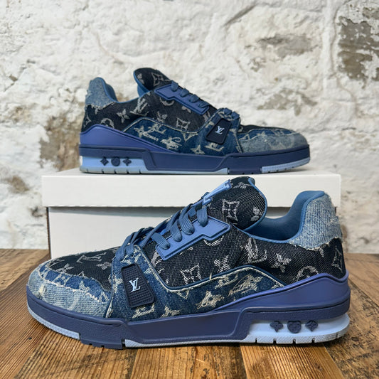 Louis Vuitton Blue Denim Patchwork Trainer Sz 10.5 (9LV) No Box