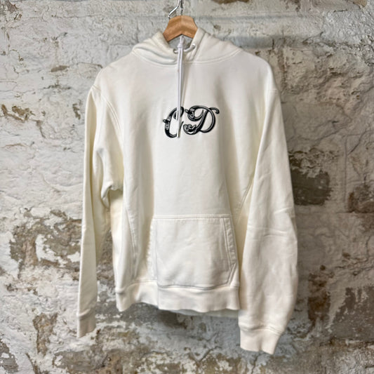 Dior Homme CD Applique Hoodie White Sz L