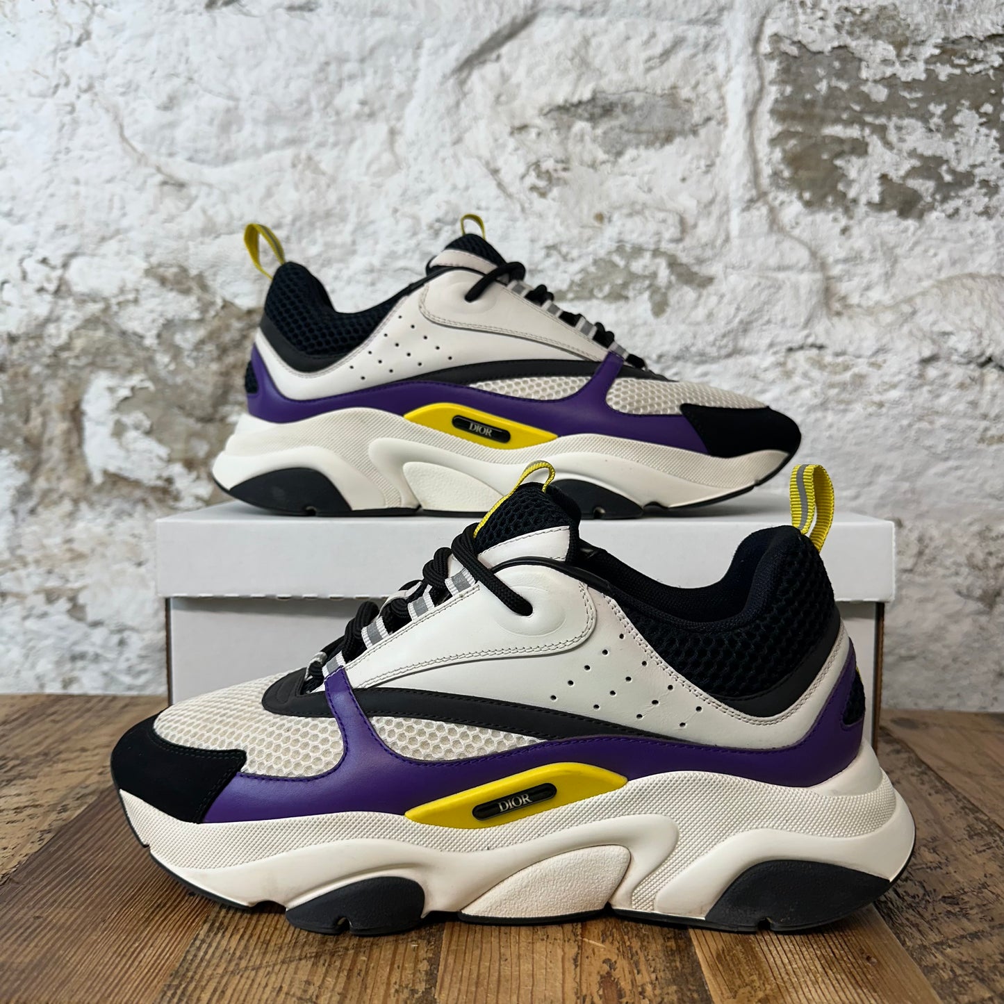 Dior B22 Black White Purple Sneaker Sz 11 (44) No Box