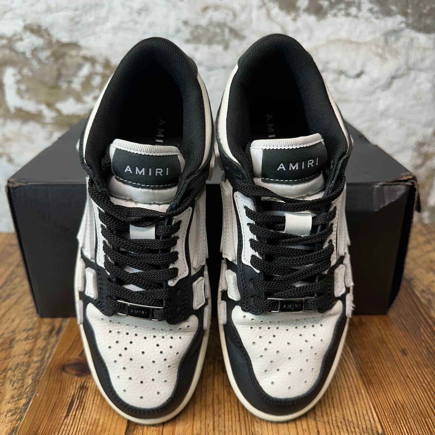 Amiri White Skeleton Black White Sneaker Sz 4.5 (36)