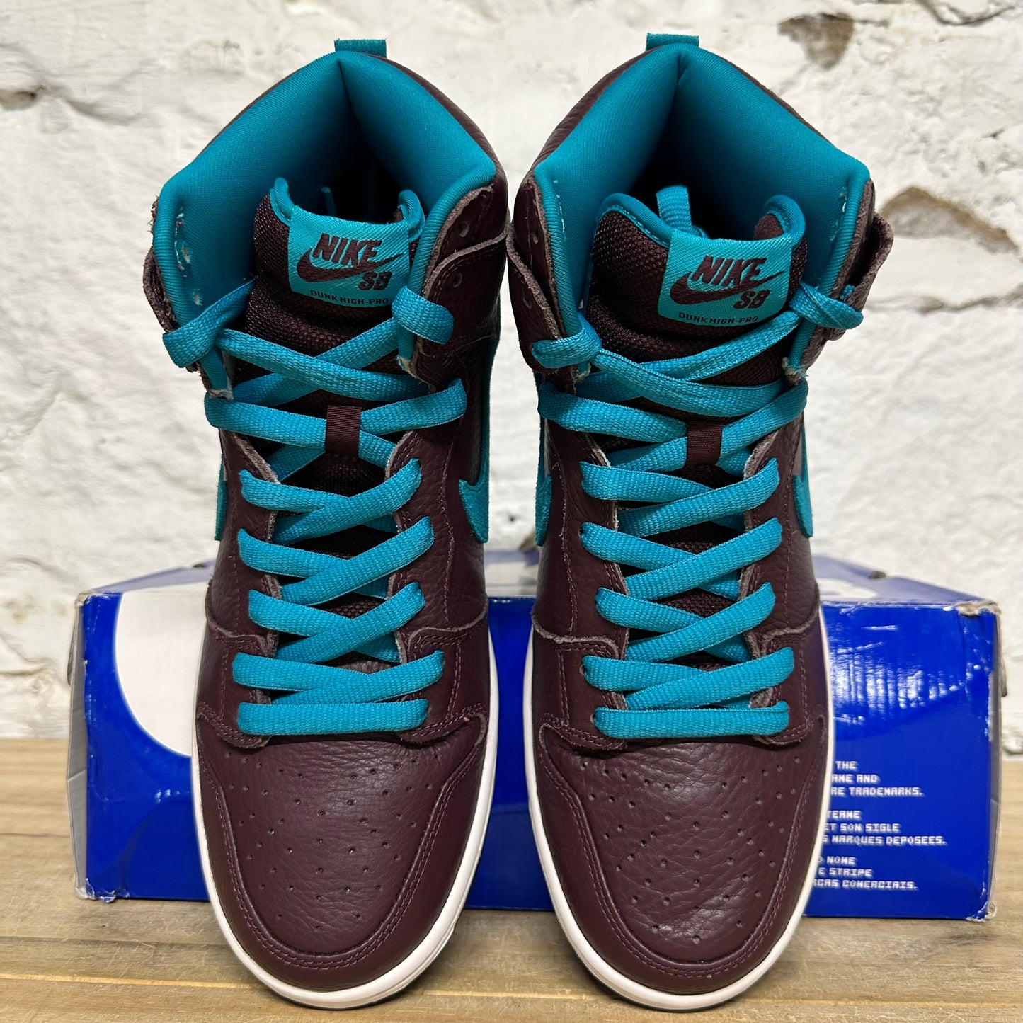 Nike SB Dunk High Deep Burgundy Aquamarine Sz 10.5