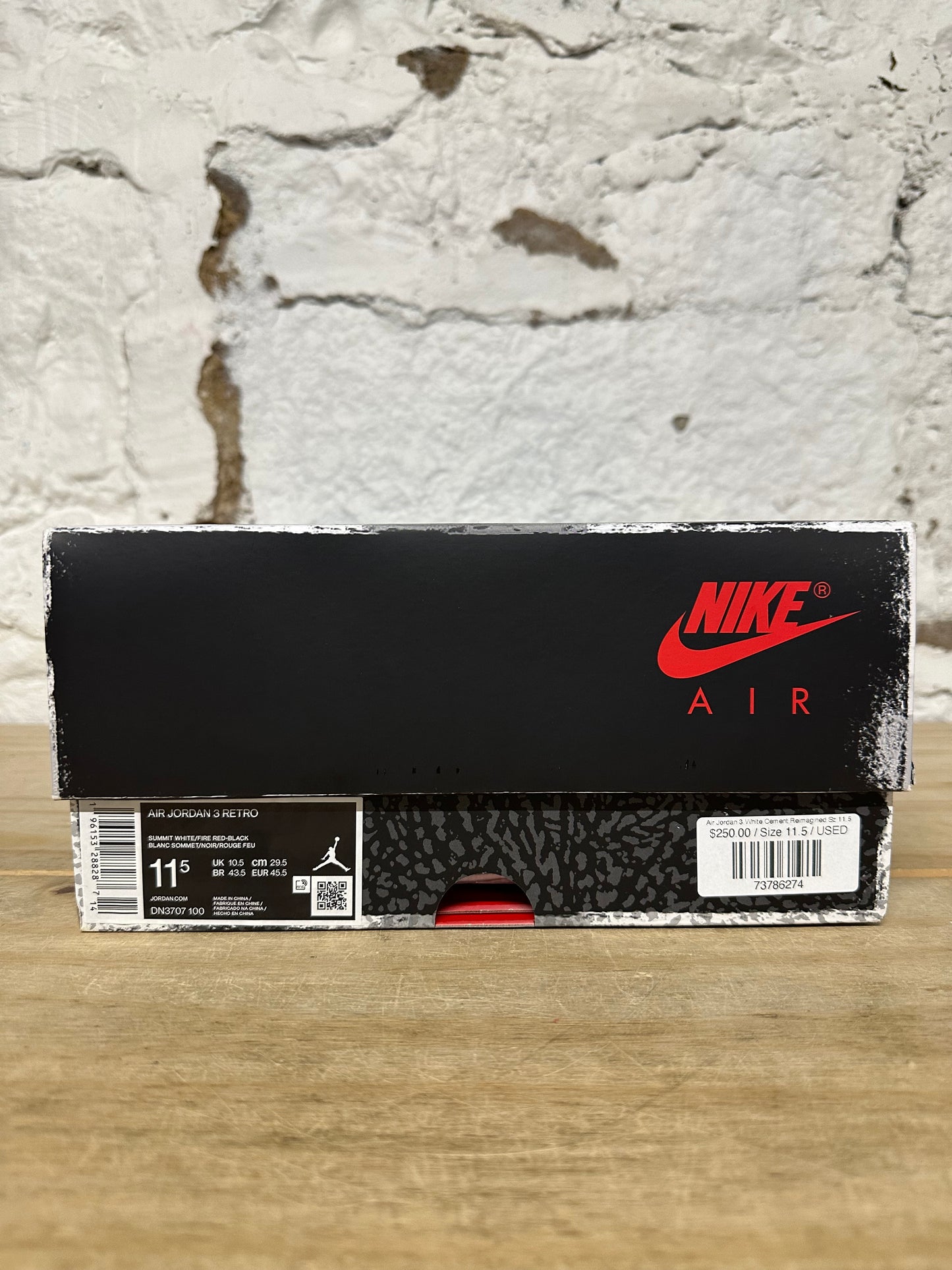 Air Jordan 3 White Cement Reimagined Sz 11.5