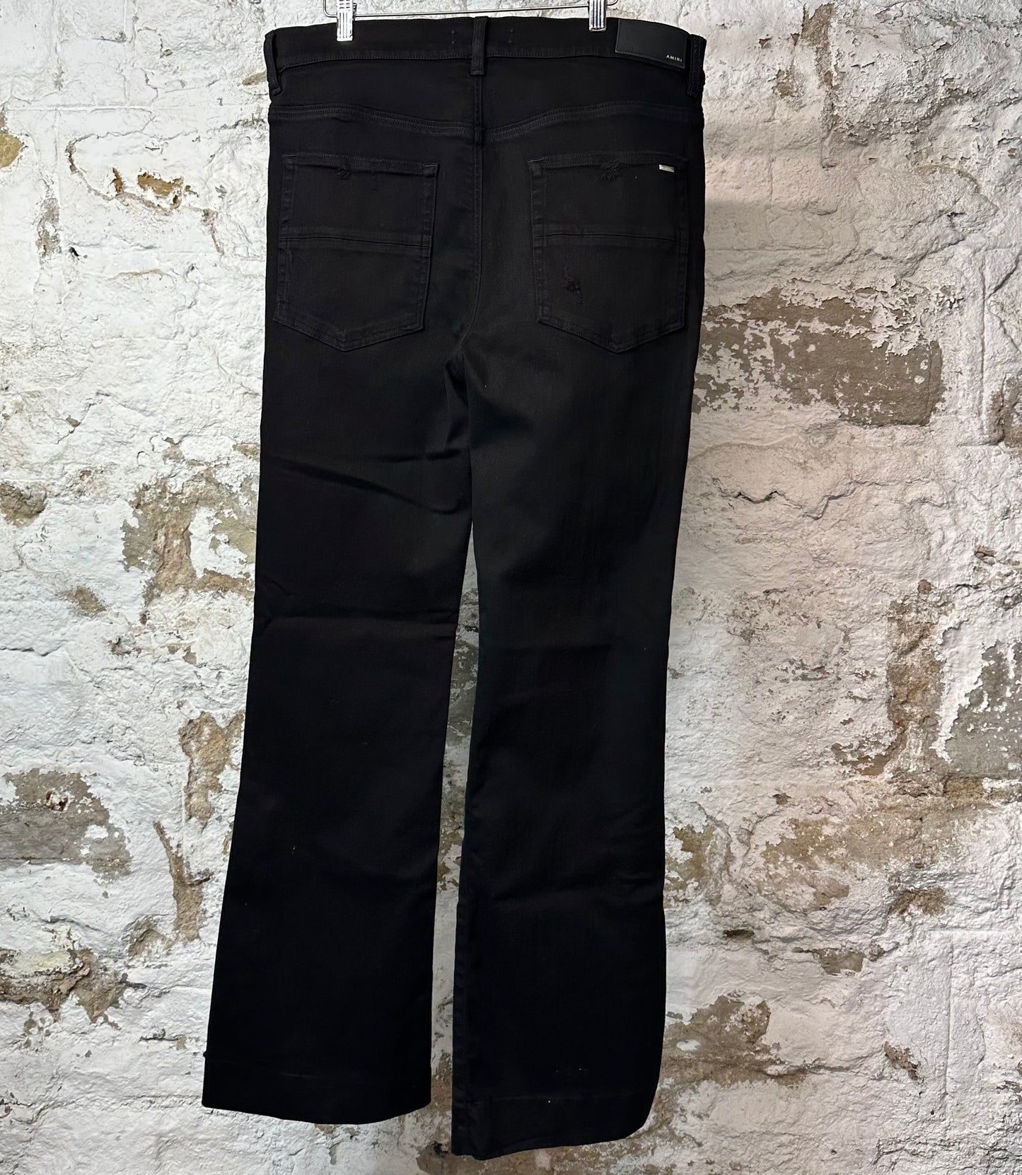Amiri Plain Black Flare Denim Jeans Sz 36