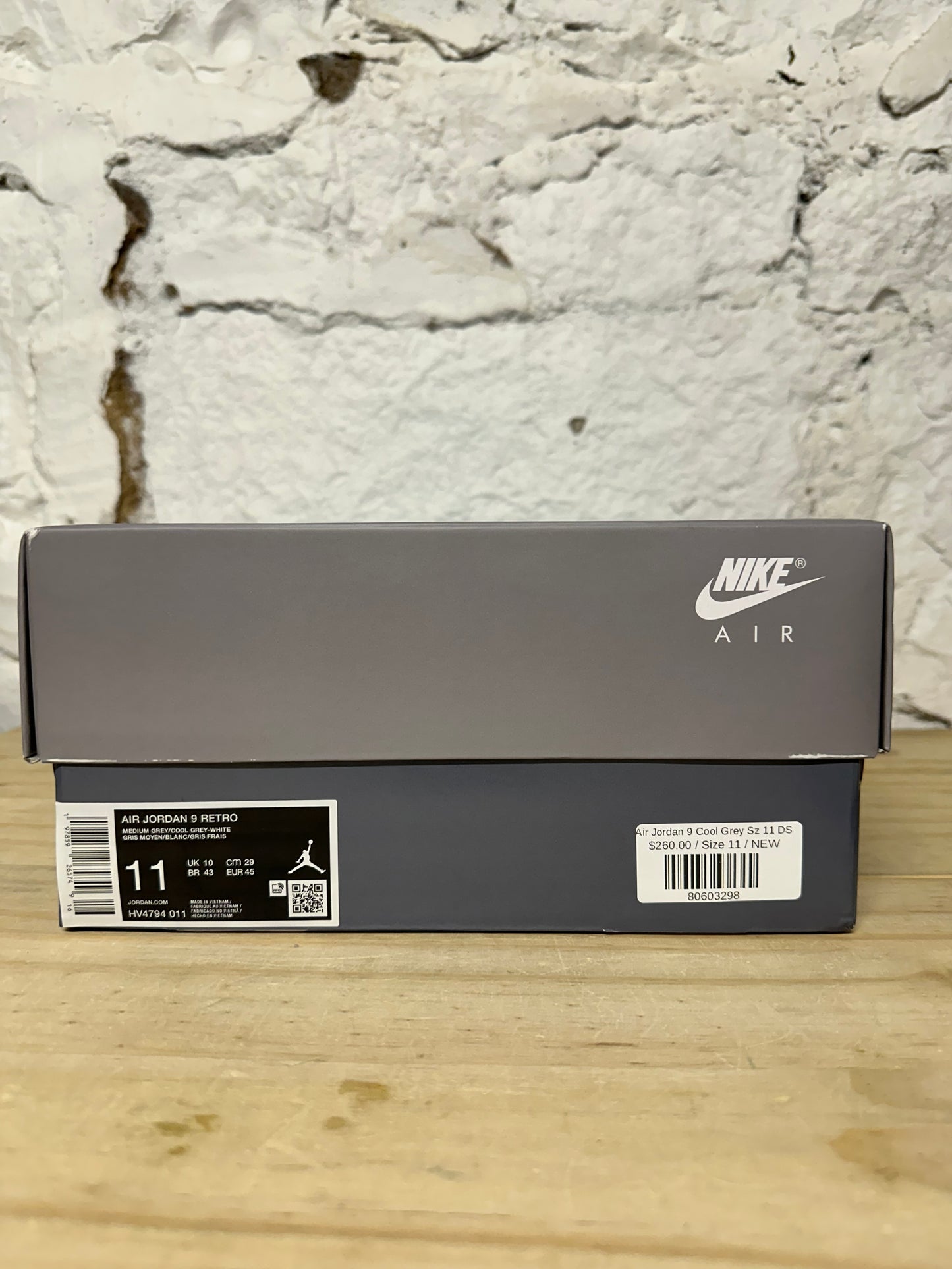 Air Jordan 9 Cool Grey Sz 11 DS
