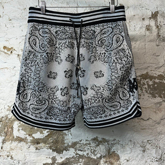 Amiri Blue Paisley Knit Shorts Sz M