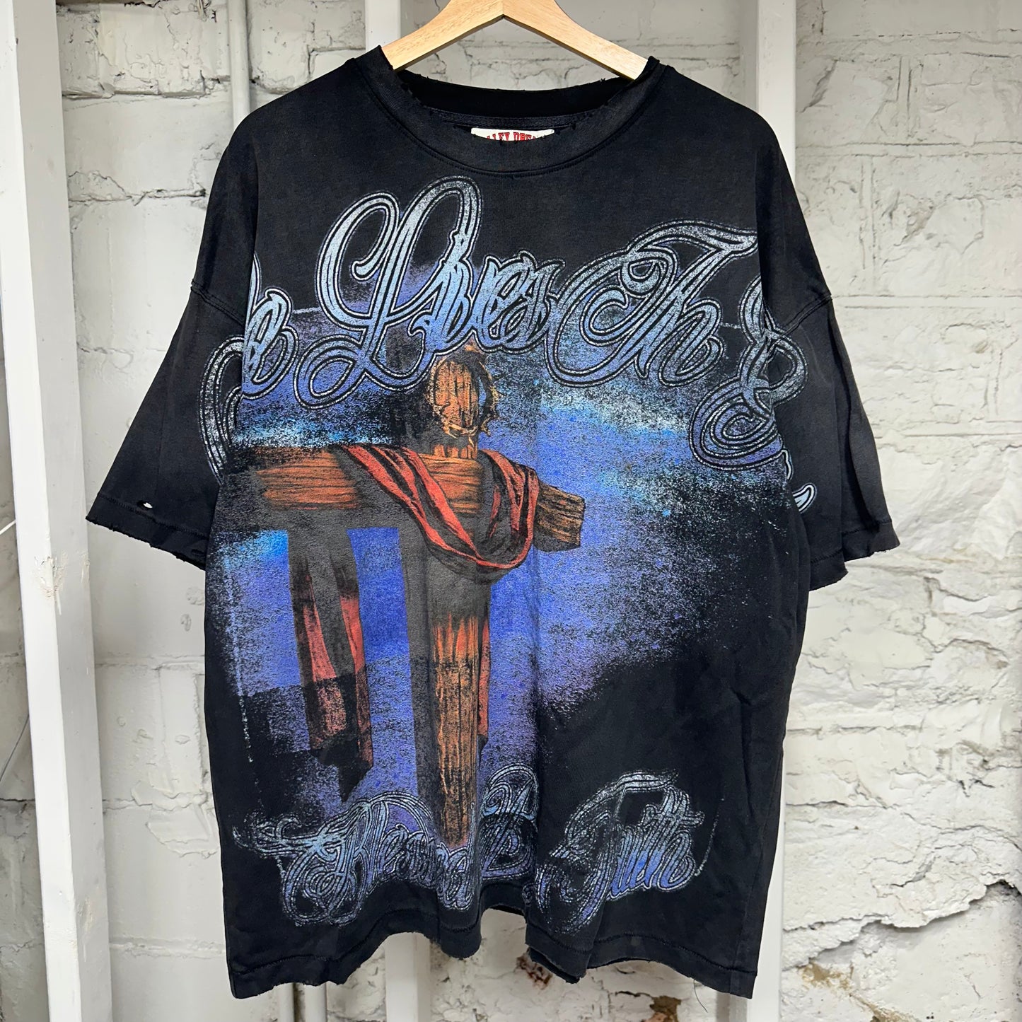 Vale Forever Lives In Glory Blessed By Faith Black T-Shirt Sz L