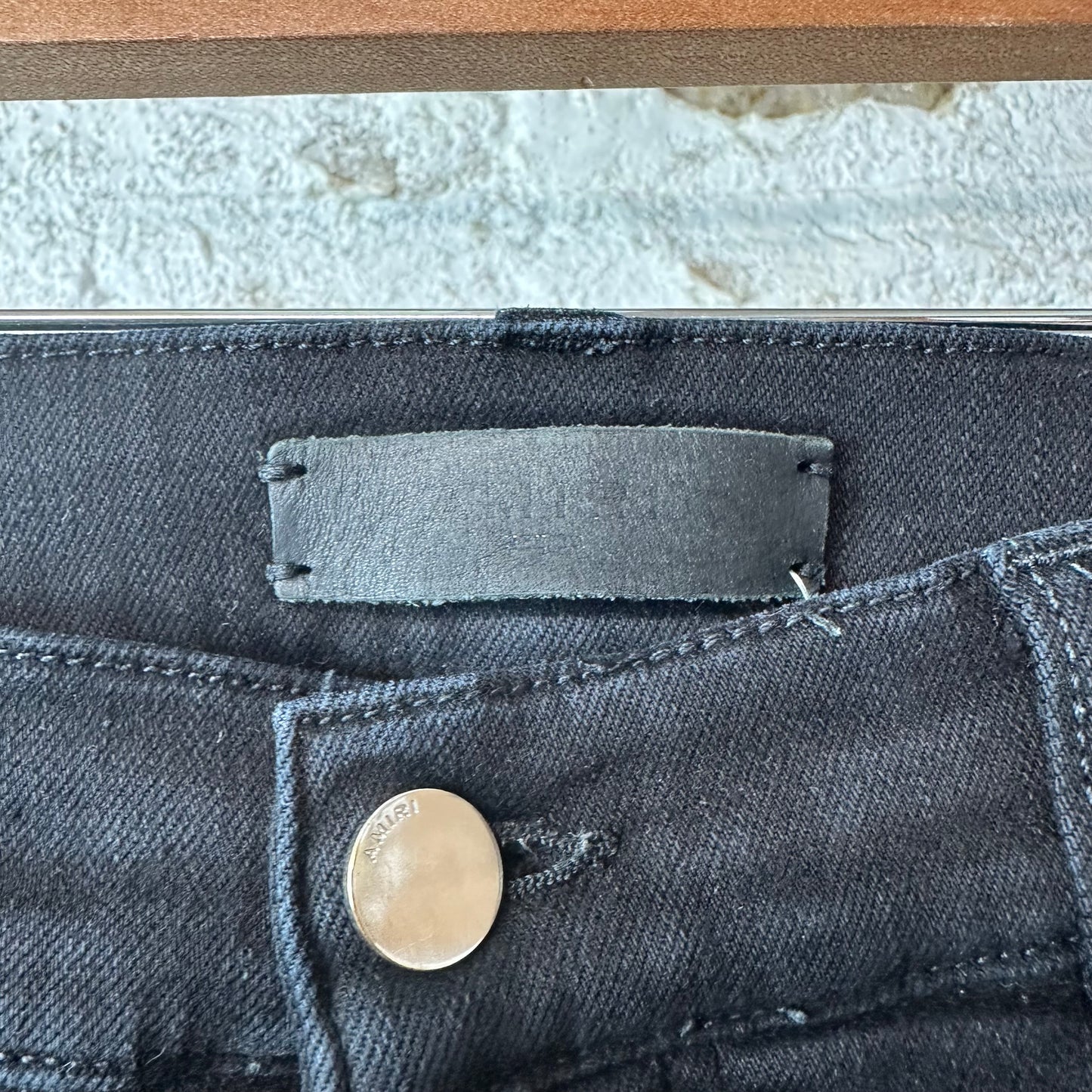 Amiri SIlver Bones Black Denim Jeans Sz 34