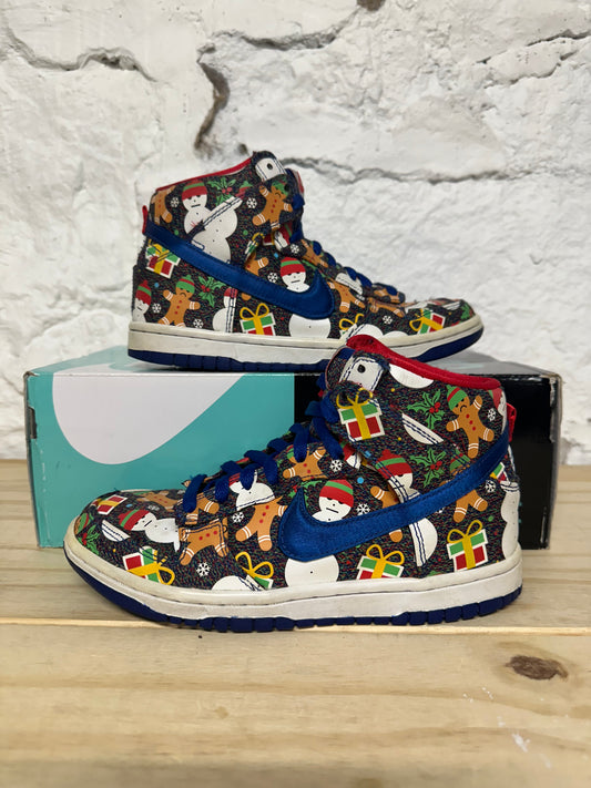 Nike Dunk High Ugly Christmas Sweater Sz 4Y