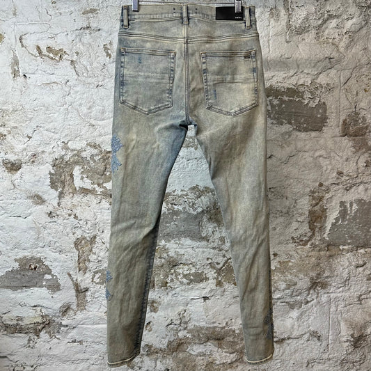 Amiri MA Light Blue Circle Blue Denim Jeans Sz 31