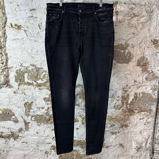 Amiri Plain Black Denim Jeans Sz 38