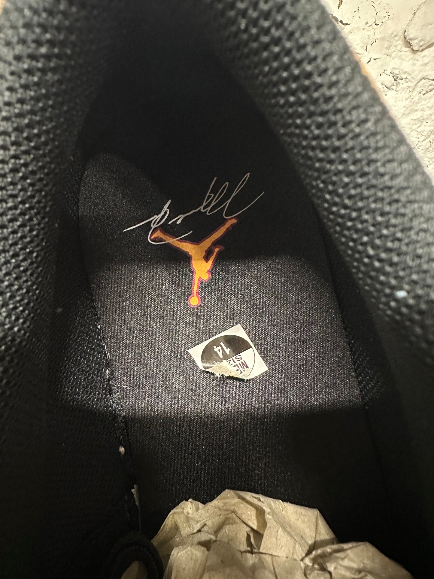 Air Jordan 1 Low Black Vivid Orange Sz 14 DS