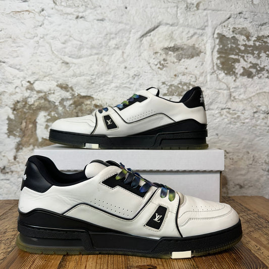 Louis Vuitton Black White Multicolor Lace Trainer Sneaker Sz 12.5 (11LV)