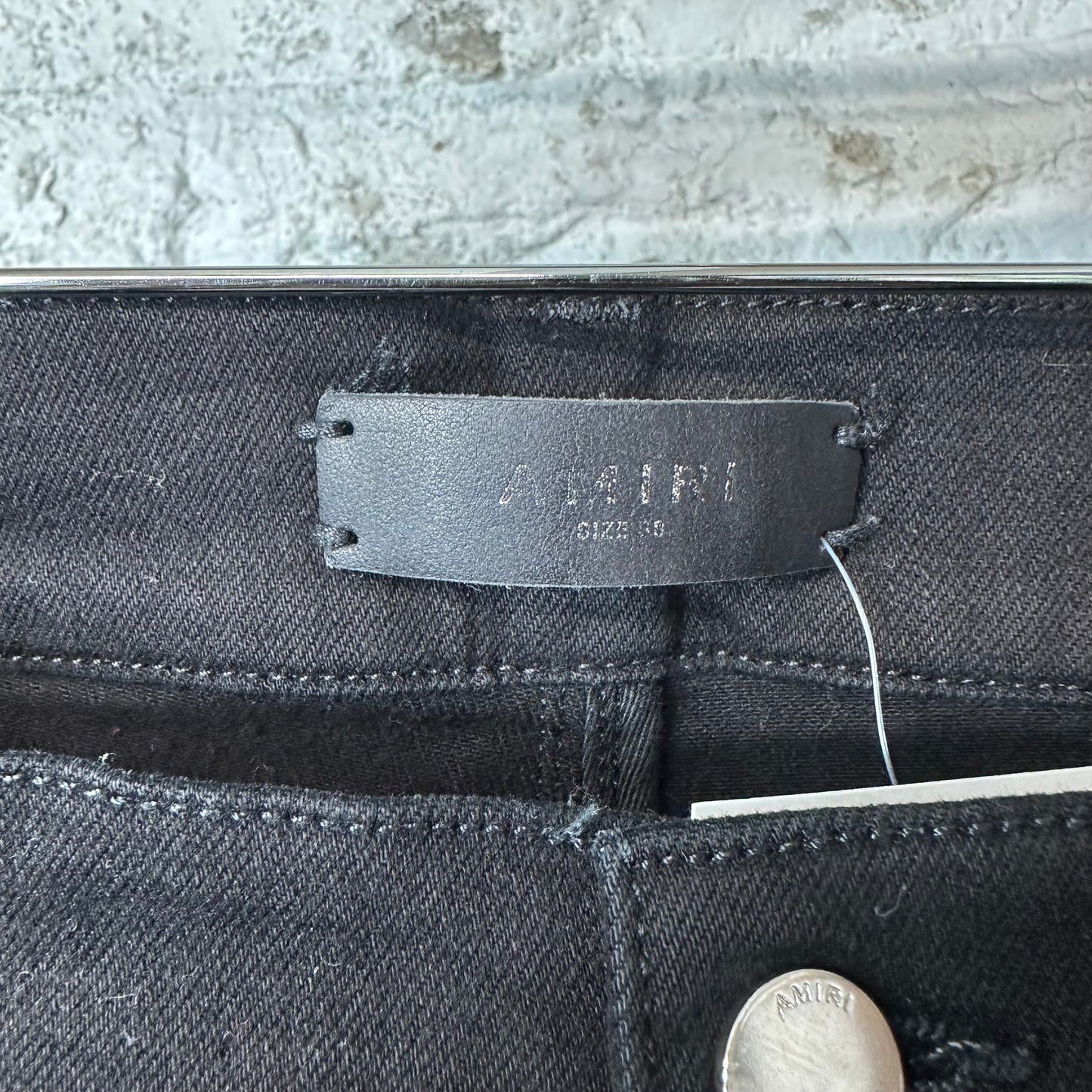 Amiri MX1 Brown Suede Black Denim Jeans Sz 38