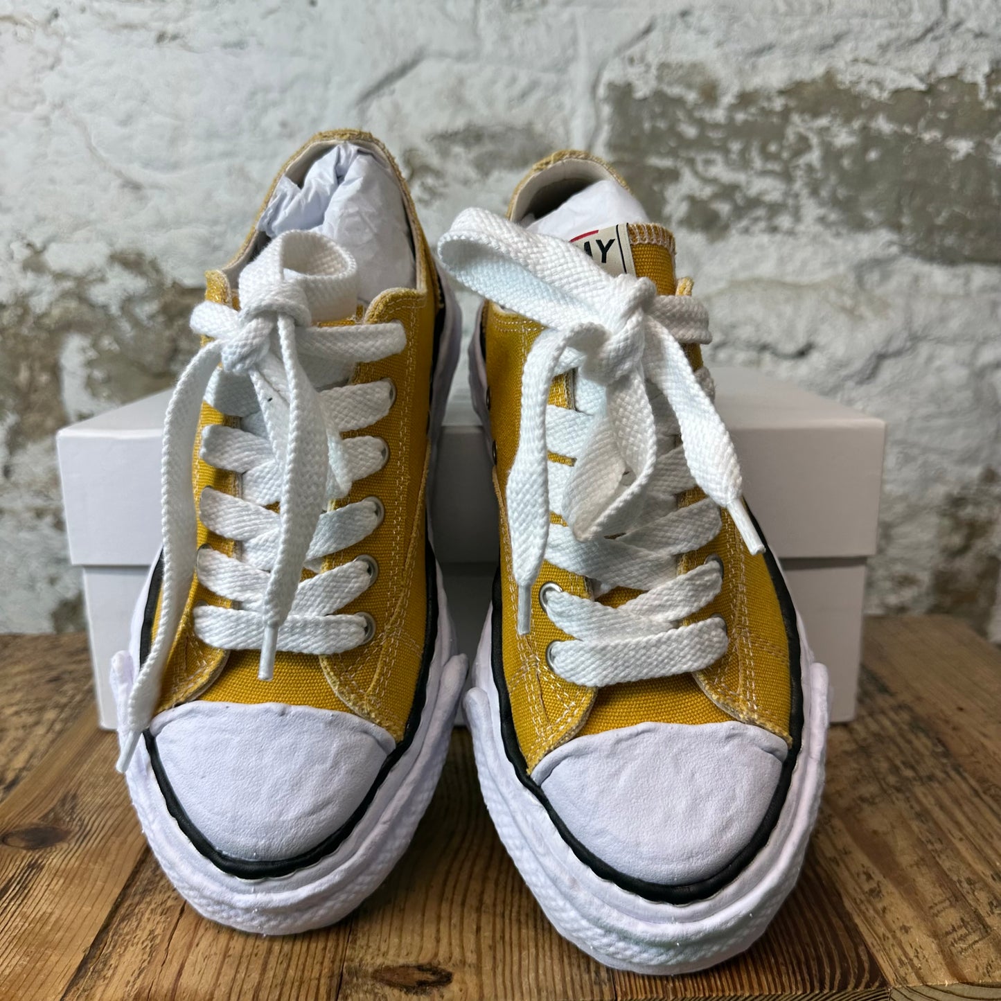 Maison Mihara Peterson 23 Yellow White Sneaker Sz 7 (40) DS