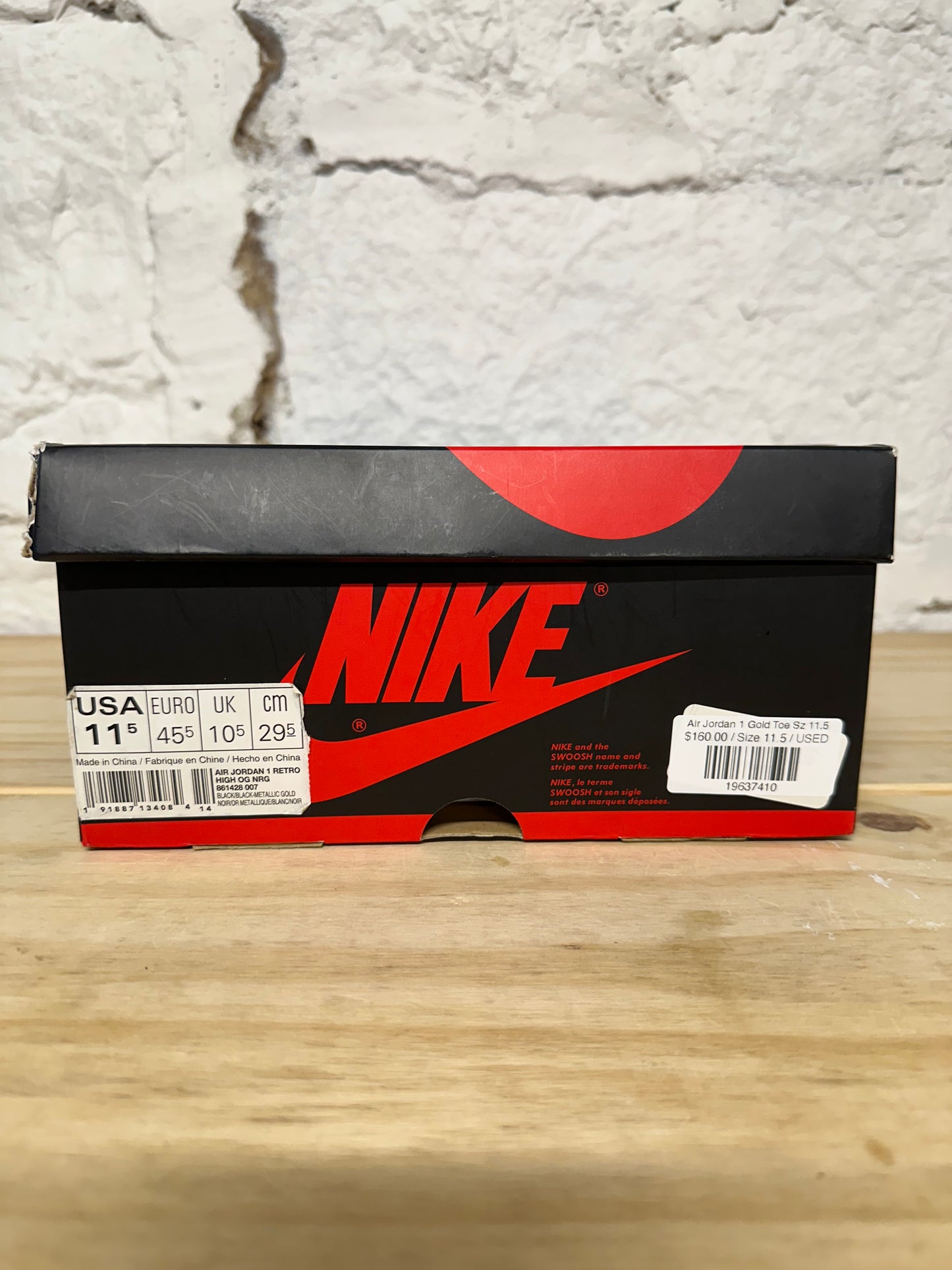 Air Jordan 1 High Patent Gold Toe Sz 11.5