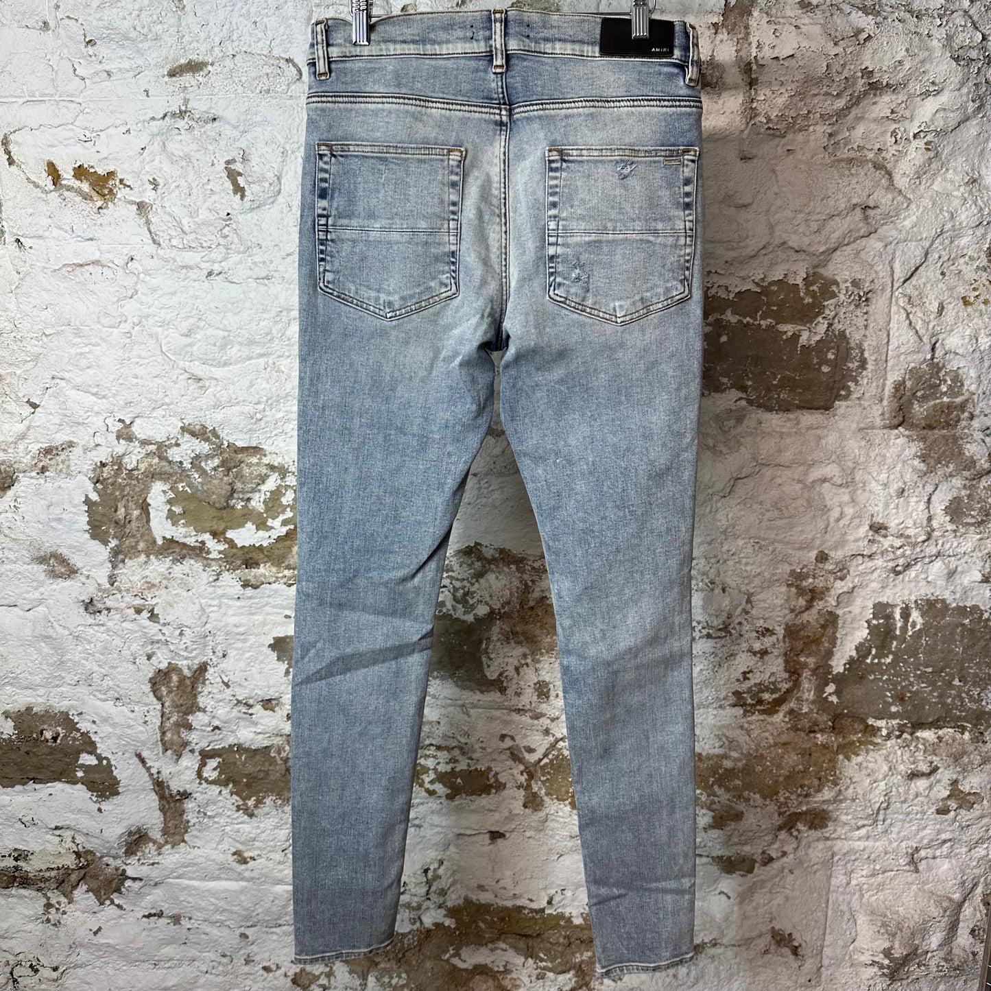 Amiri MX1 Tie-Dye Washed Blue Denim Jeans Sz 33