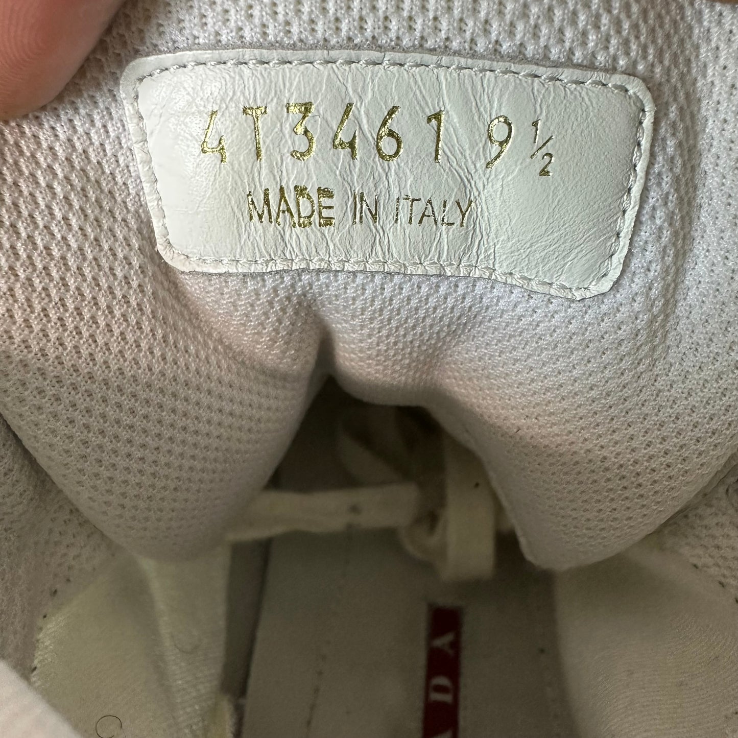 Prada Americas Cup High Baby Blue Patent White Sneaker Sz 9.5 No Box