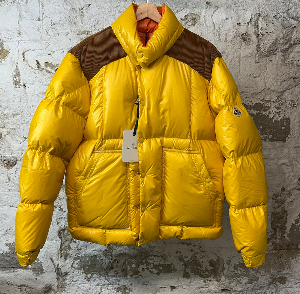 Moncler Ain Yellow Down Puffer Jacket Sz XL (5) DS