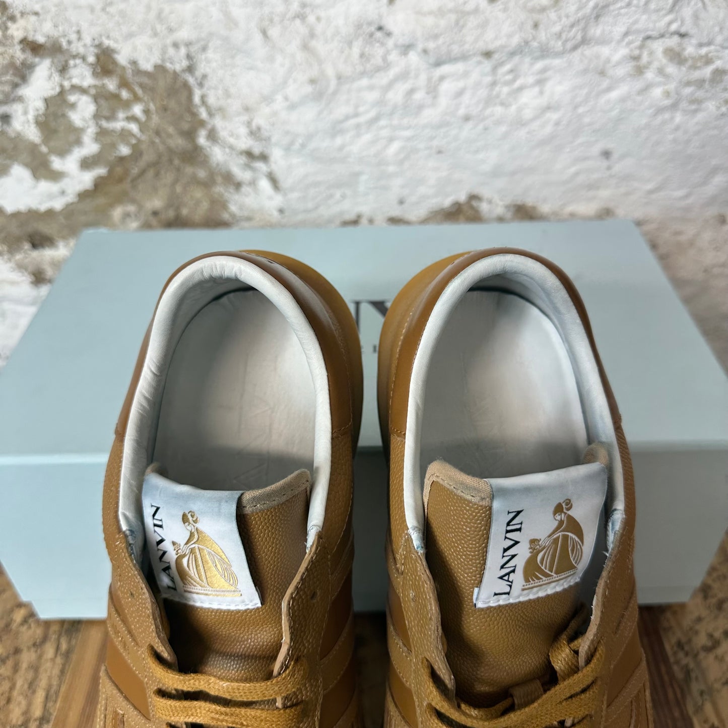 Lanvin Textured Brown Leather Sneaker Sz 11 (44)