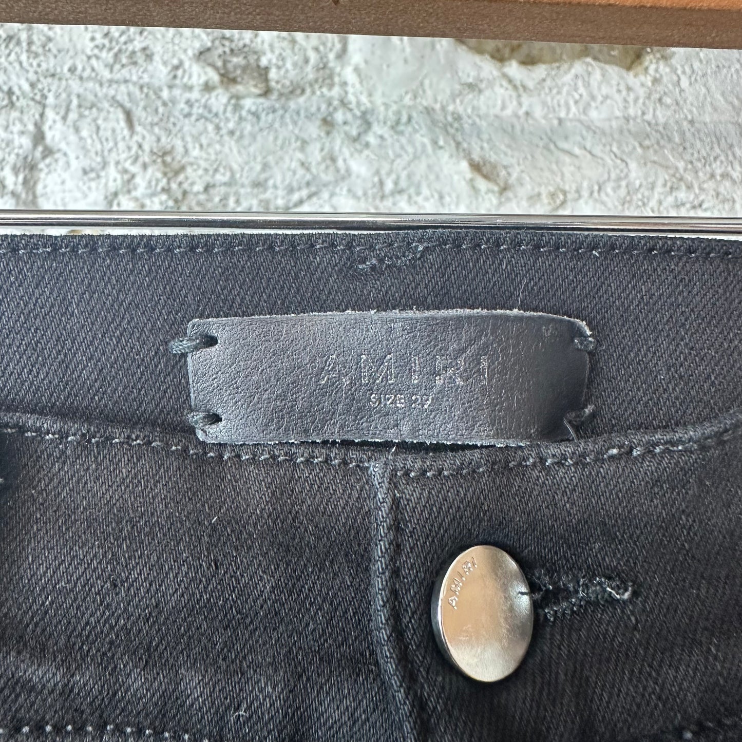 Amiri Plain Black Knee Hole Denim Jeans Sz 29