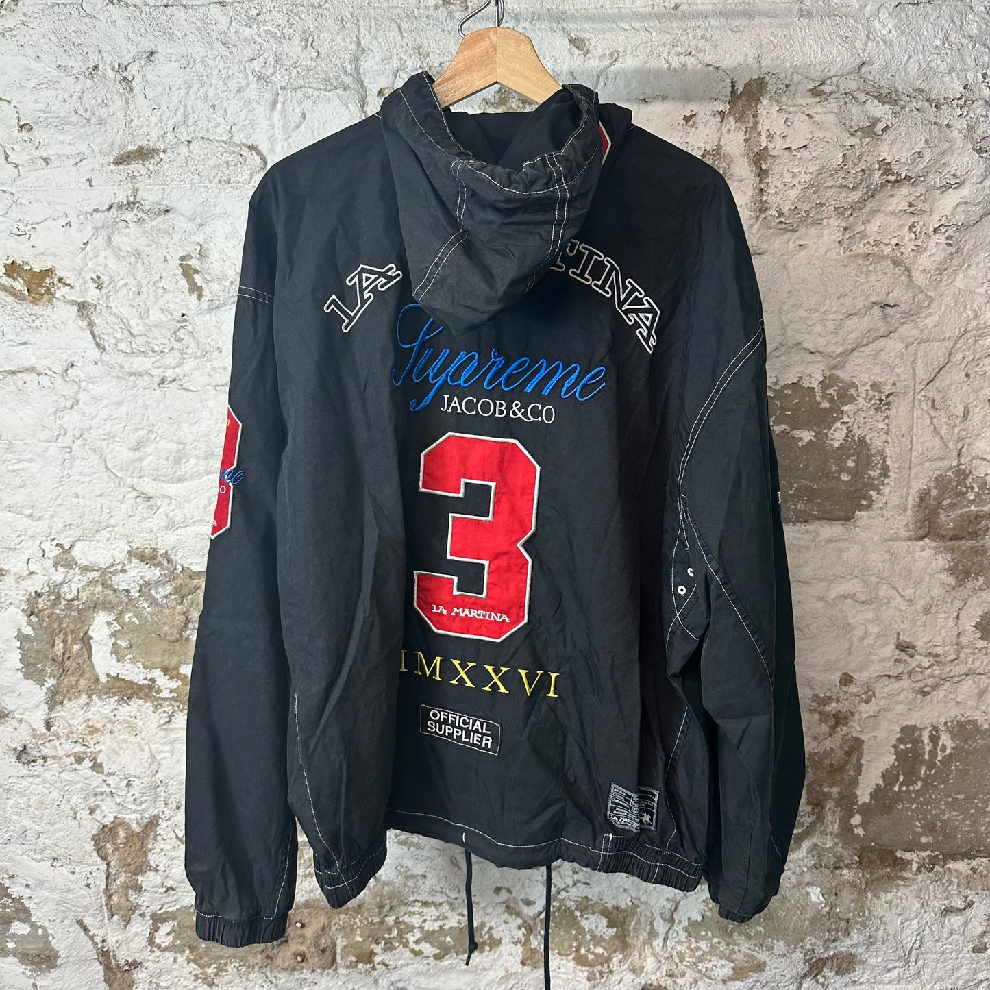 Supreme La Martina Jacob Black Jacket Sz XL