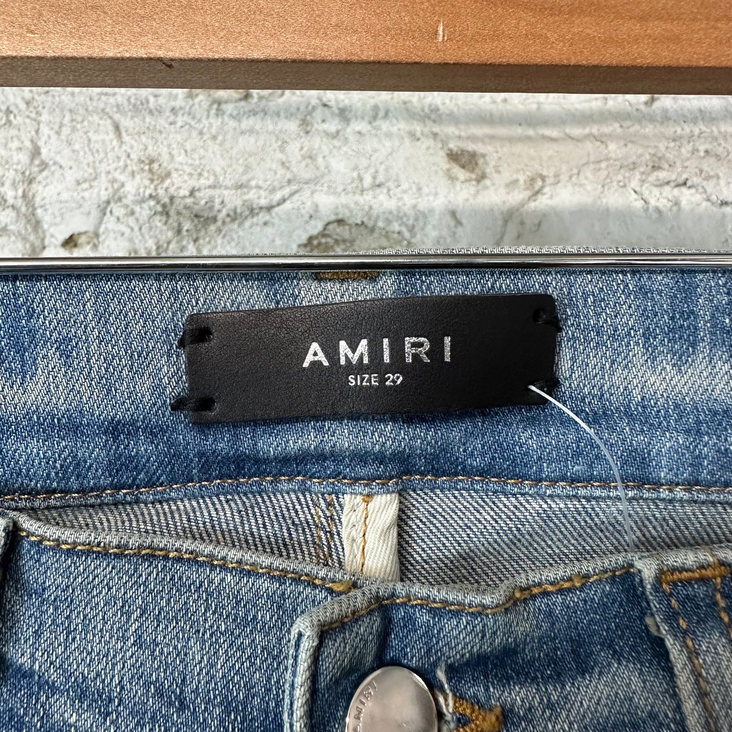 Amiri Plain Distressed Blue Denim Jeans Sz 29