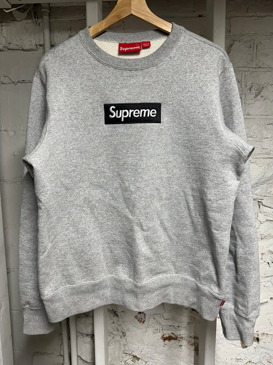 Supreme Heather Grey Box Logo Crewneck Sz S