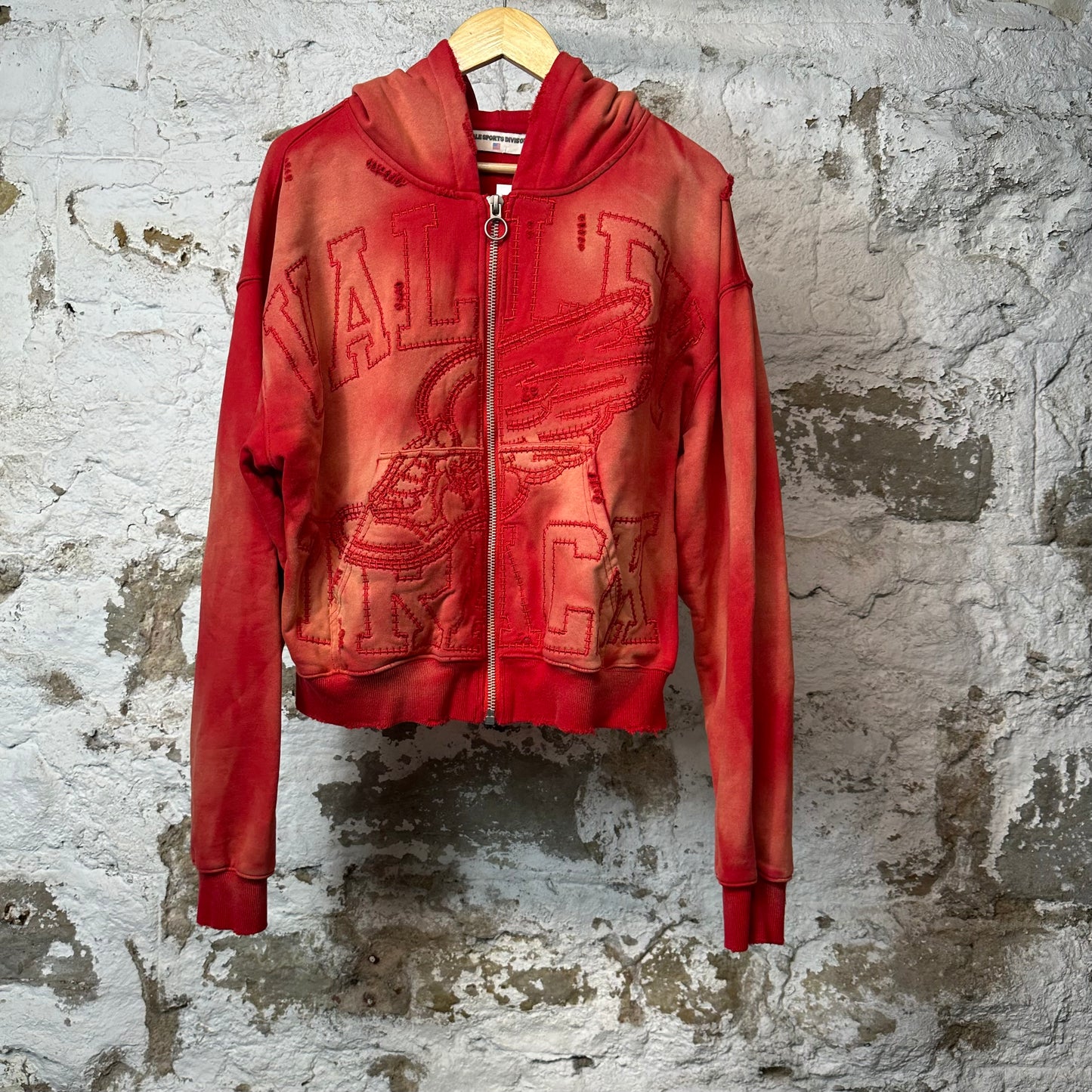 Vale Track Garden Zip Up Hoodie Red Sz S