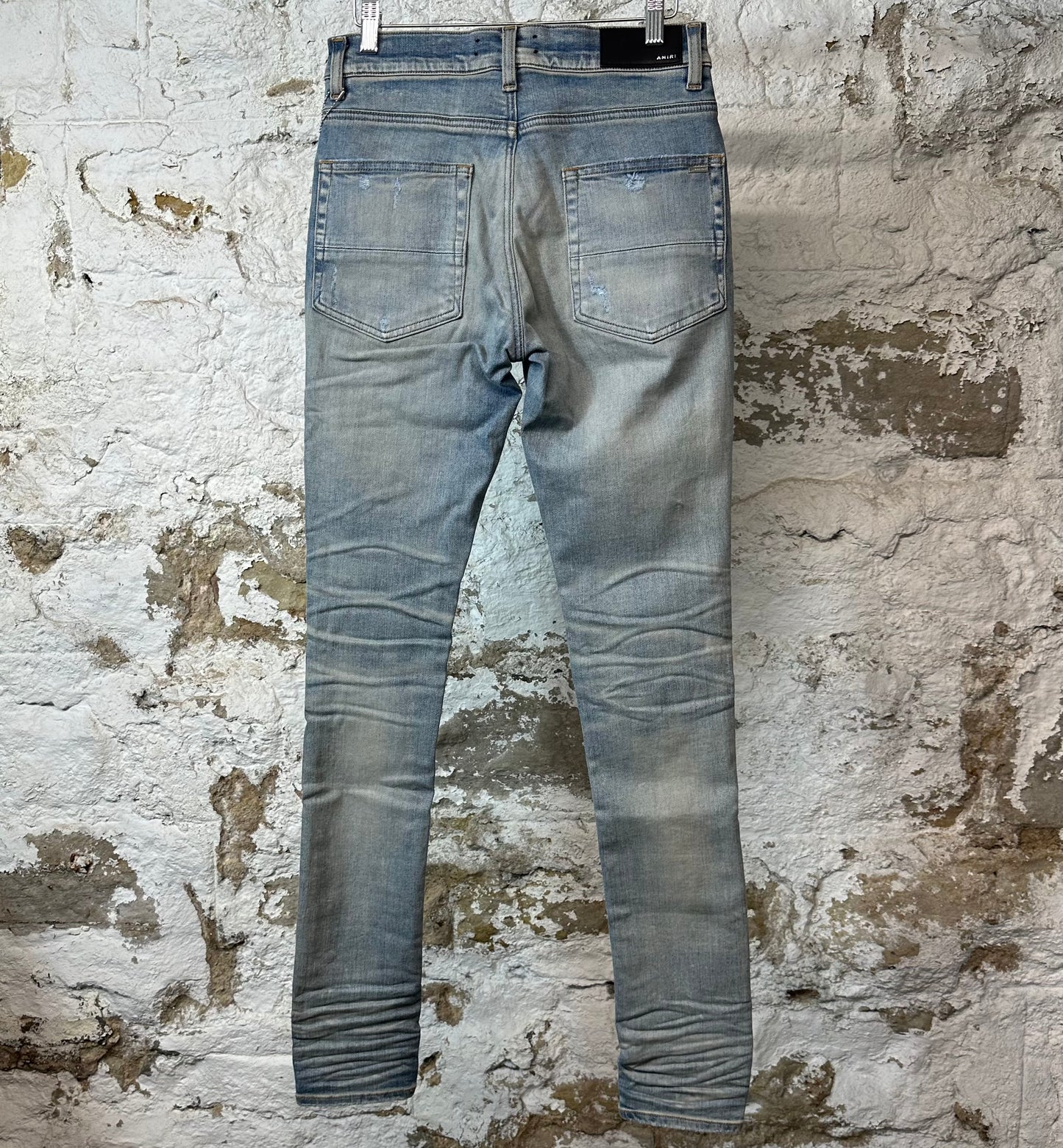 Amiri MX1 Multicolor Flannel Blue Denim Jeans